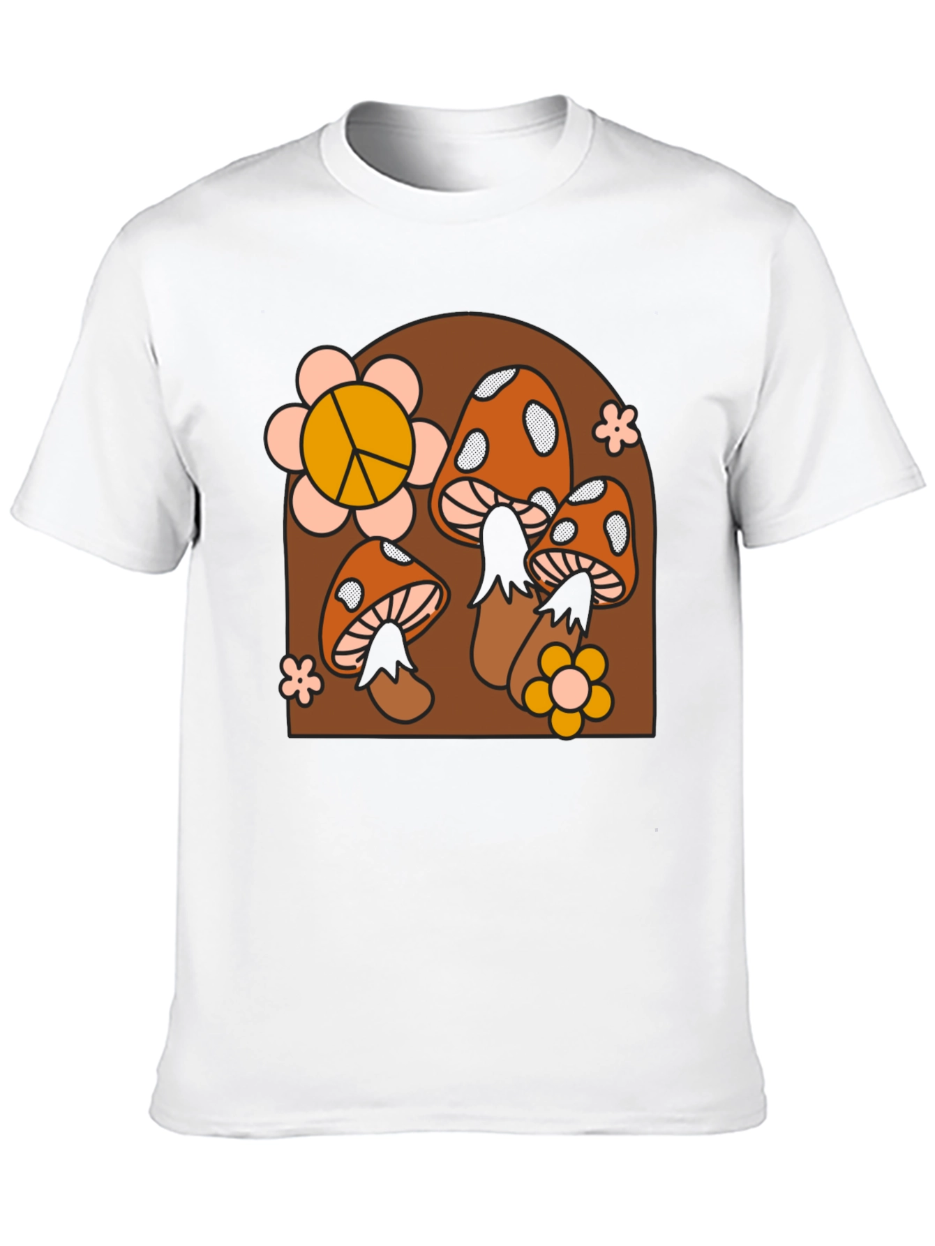 Black Retro Mushroom T-Shirt view 10