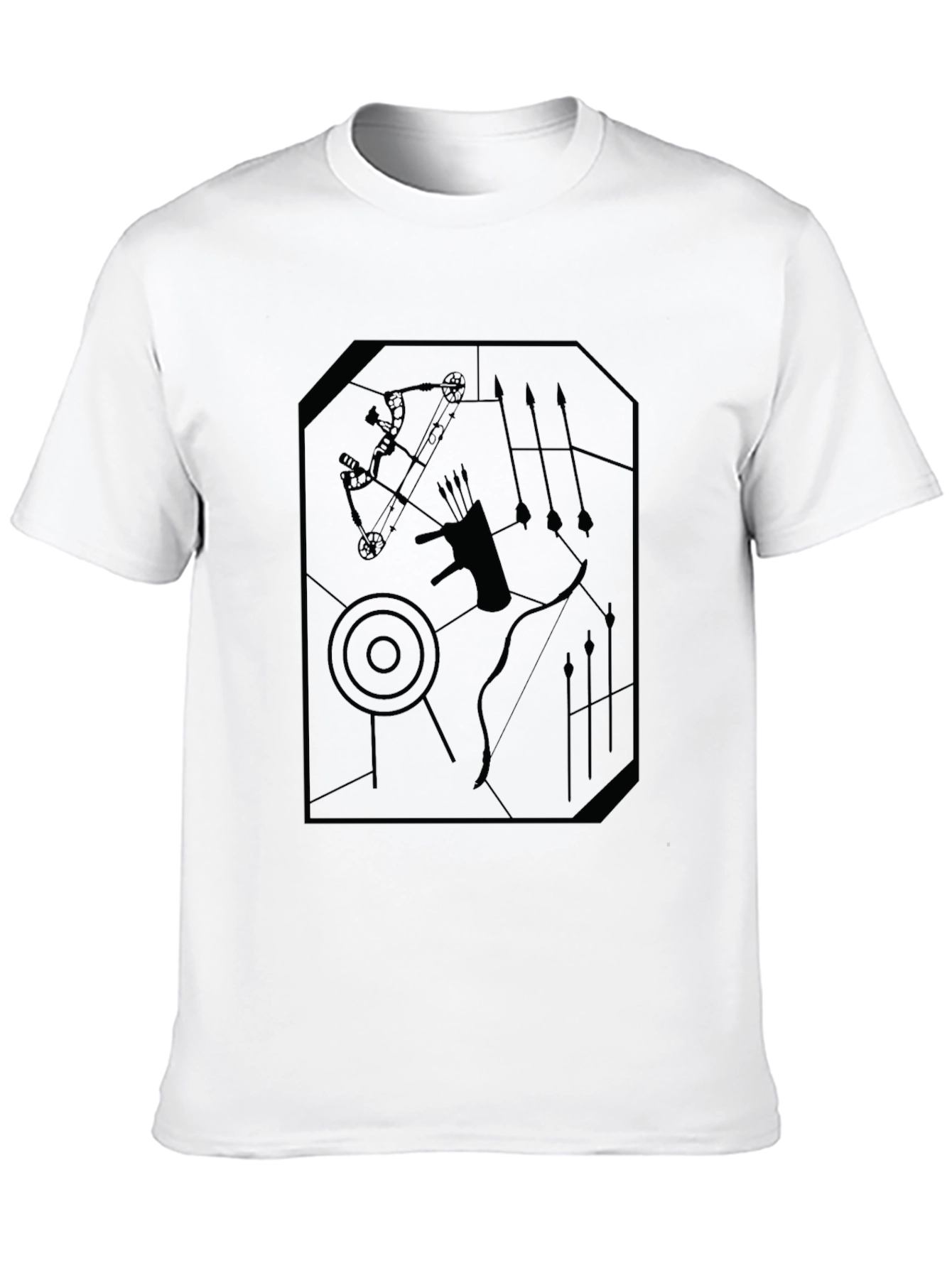 Black Archery Shield T-Shirt - Black Graphic Tee view 10