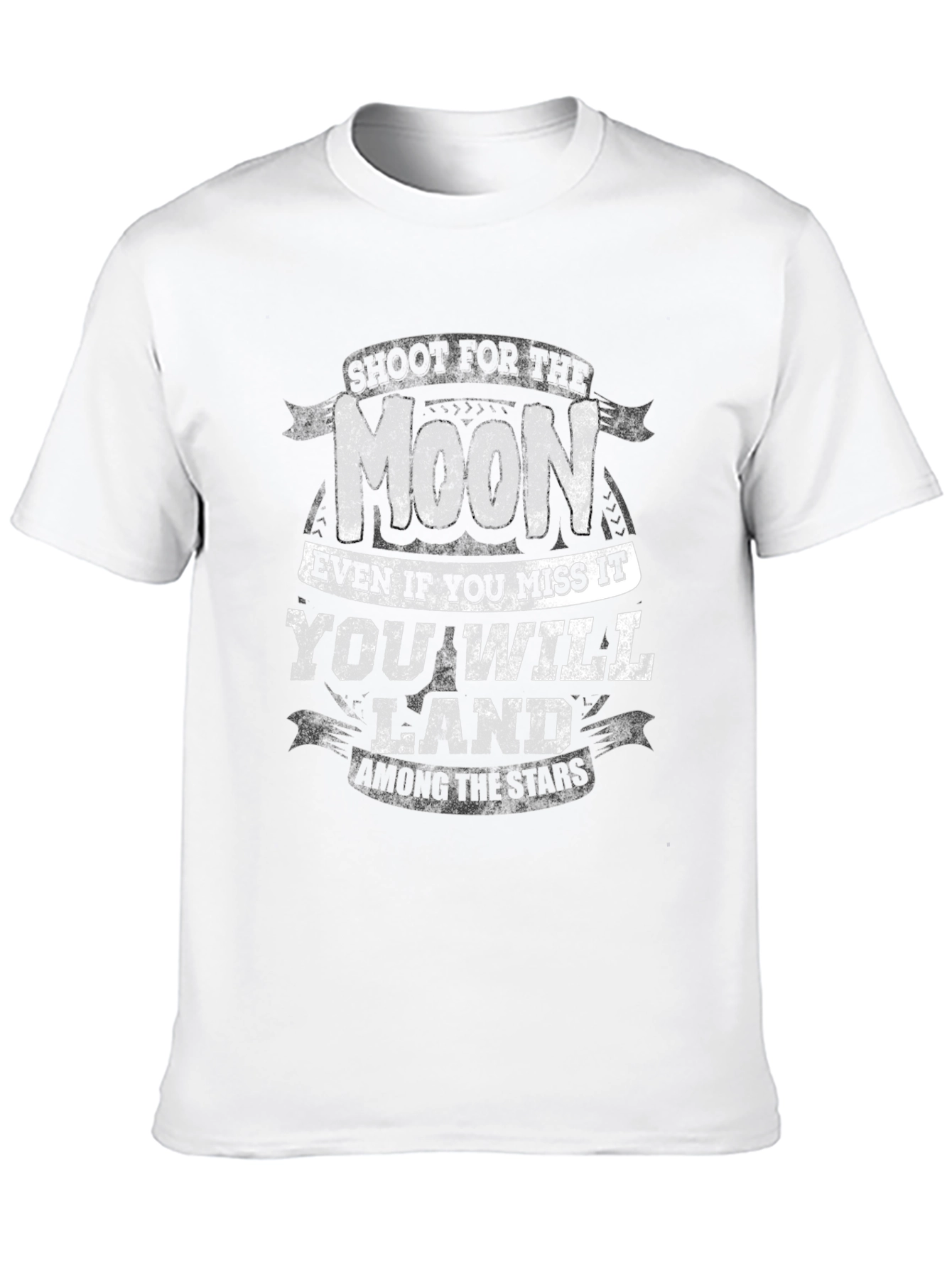 Black Inspirational Moon & Stars Graphic Print Black T-Shirt view 10