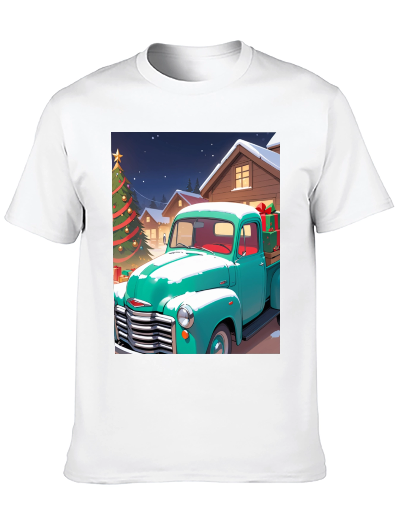 Black Christmas Truck Graphic Tee view 10