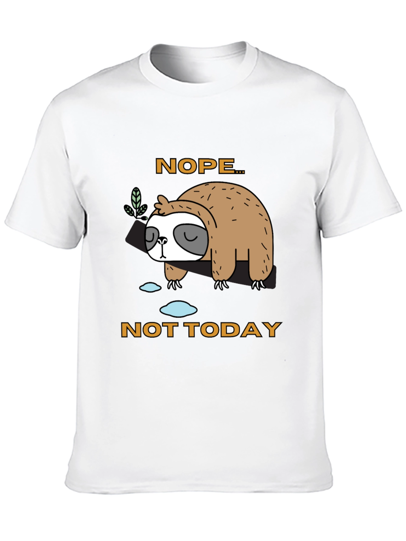 Black Nope, Not Today Sloth Graphic T-Shirt view 10