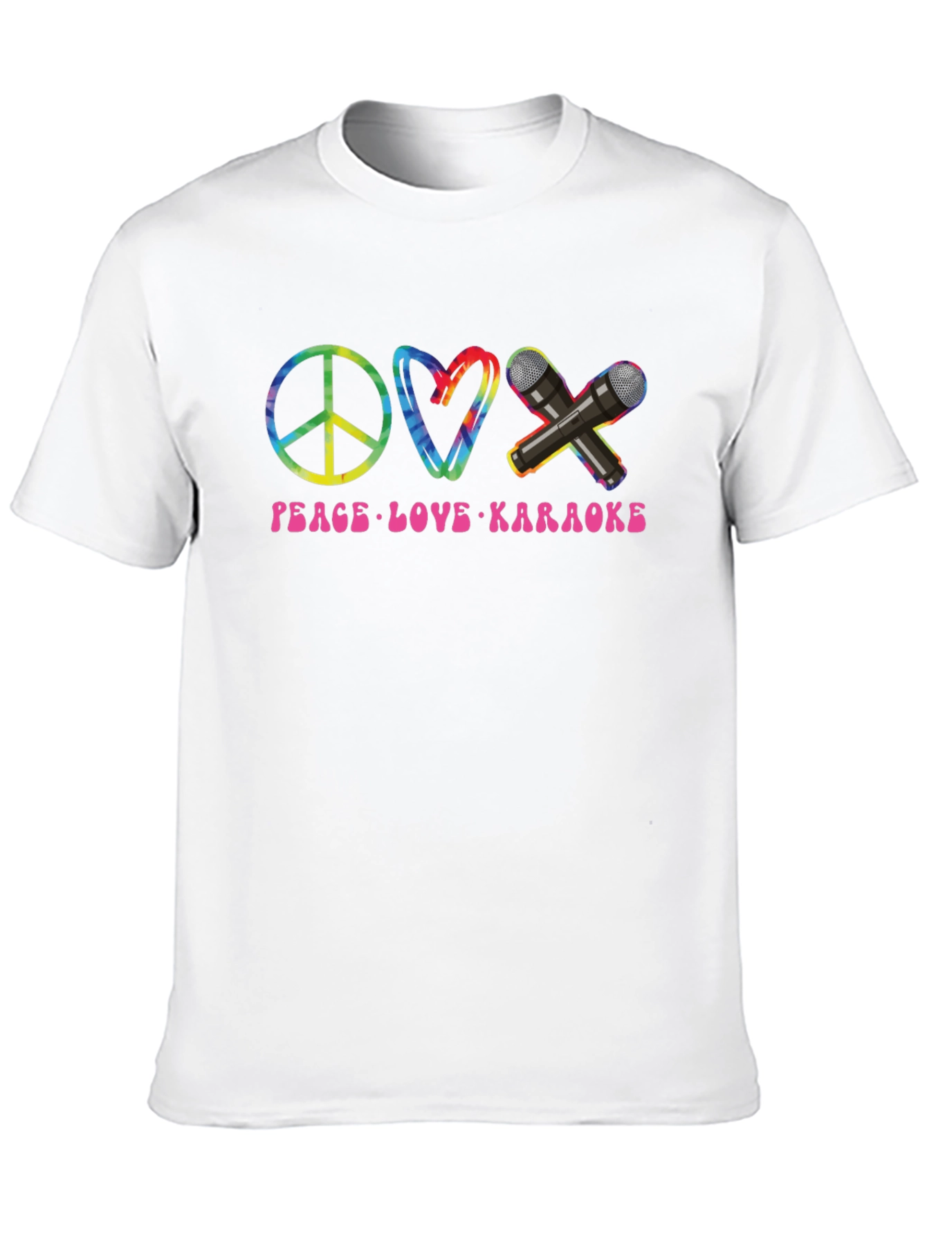 Black Peace Love Karaoke T-Shirt view 10