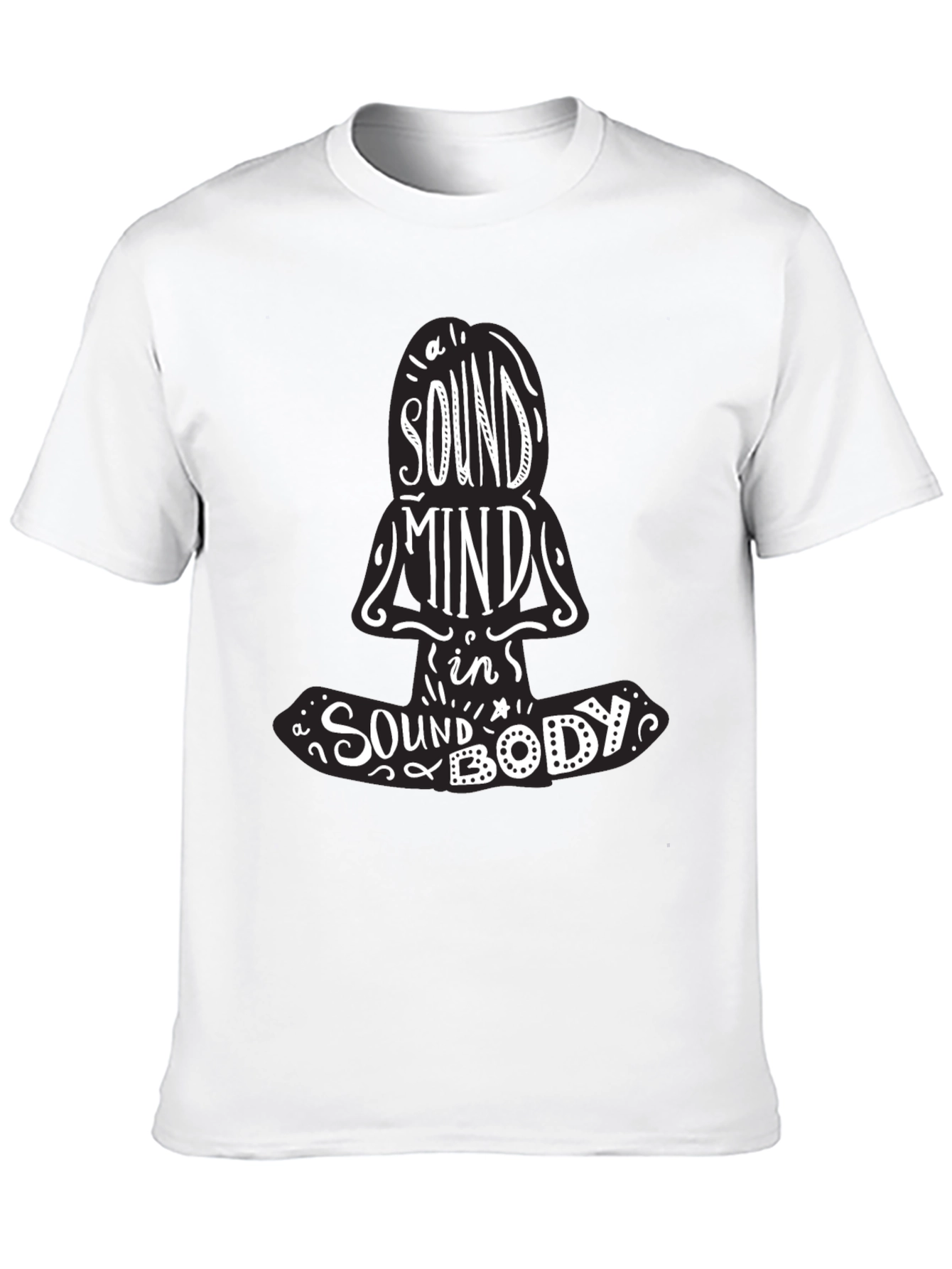 Black Sound Mind in a Sound Body Graphic Tee - Unisex Black T-Shirt view 10