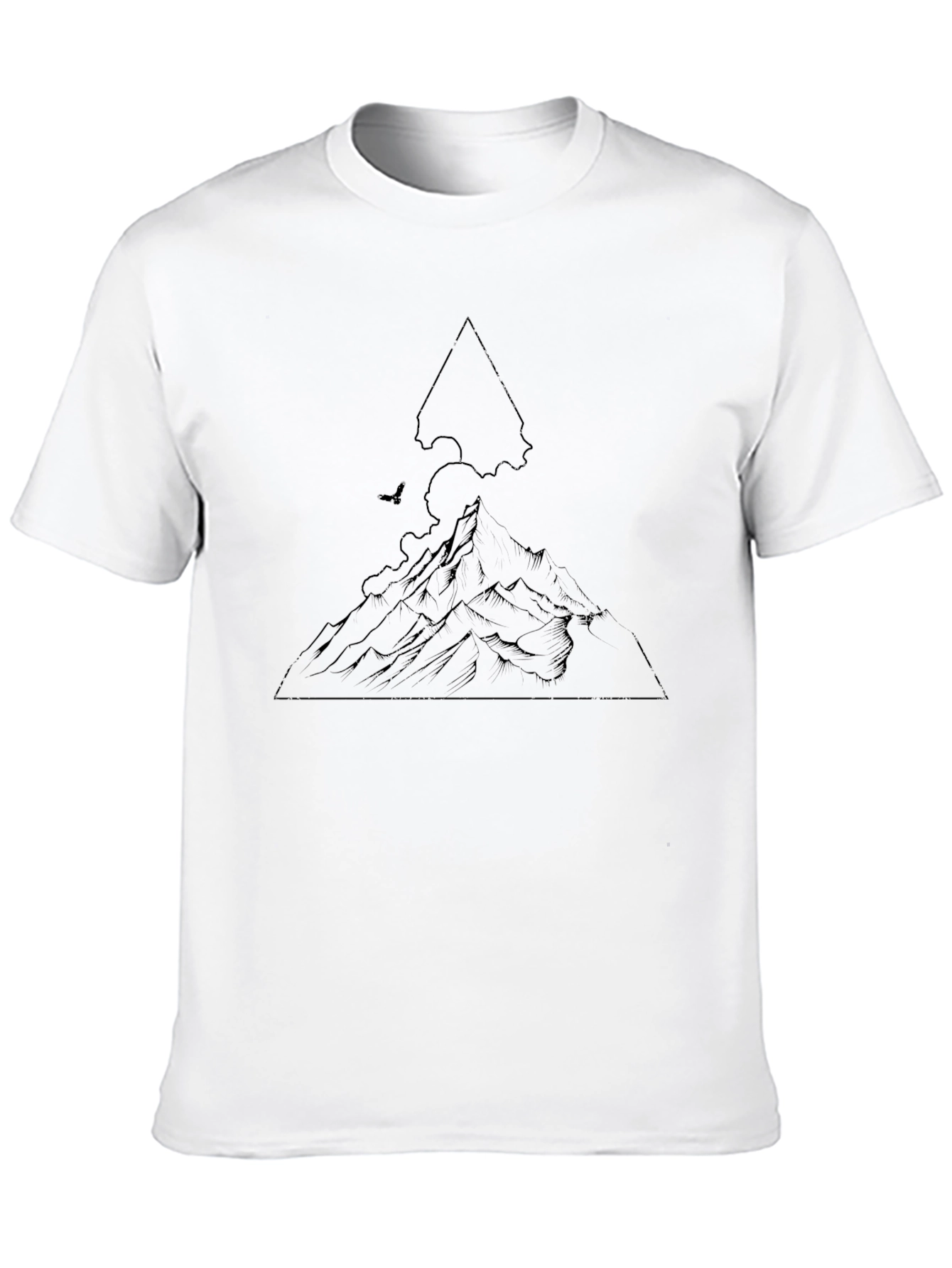 Black Mountain Line Art Black T-Shirt view 10