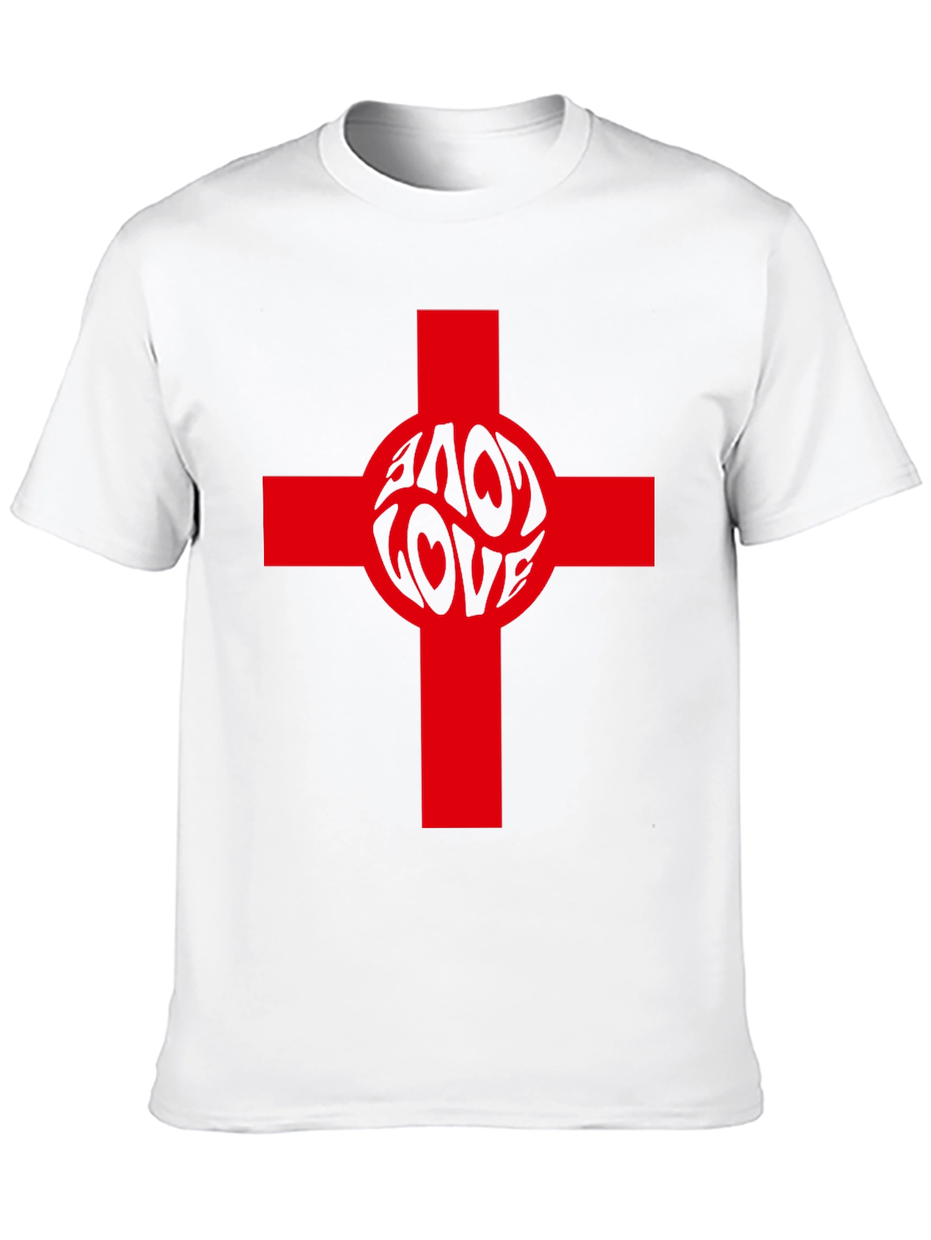 Black Love Cross Graphic Tee - Black Cotton Blend T-Shirt view 10