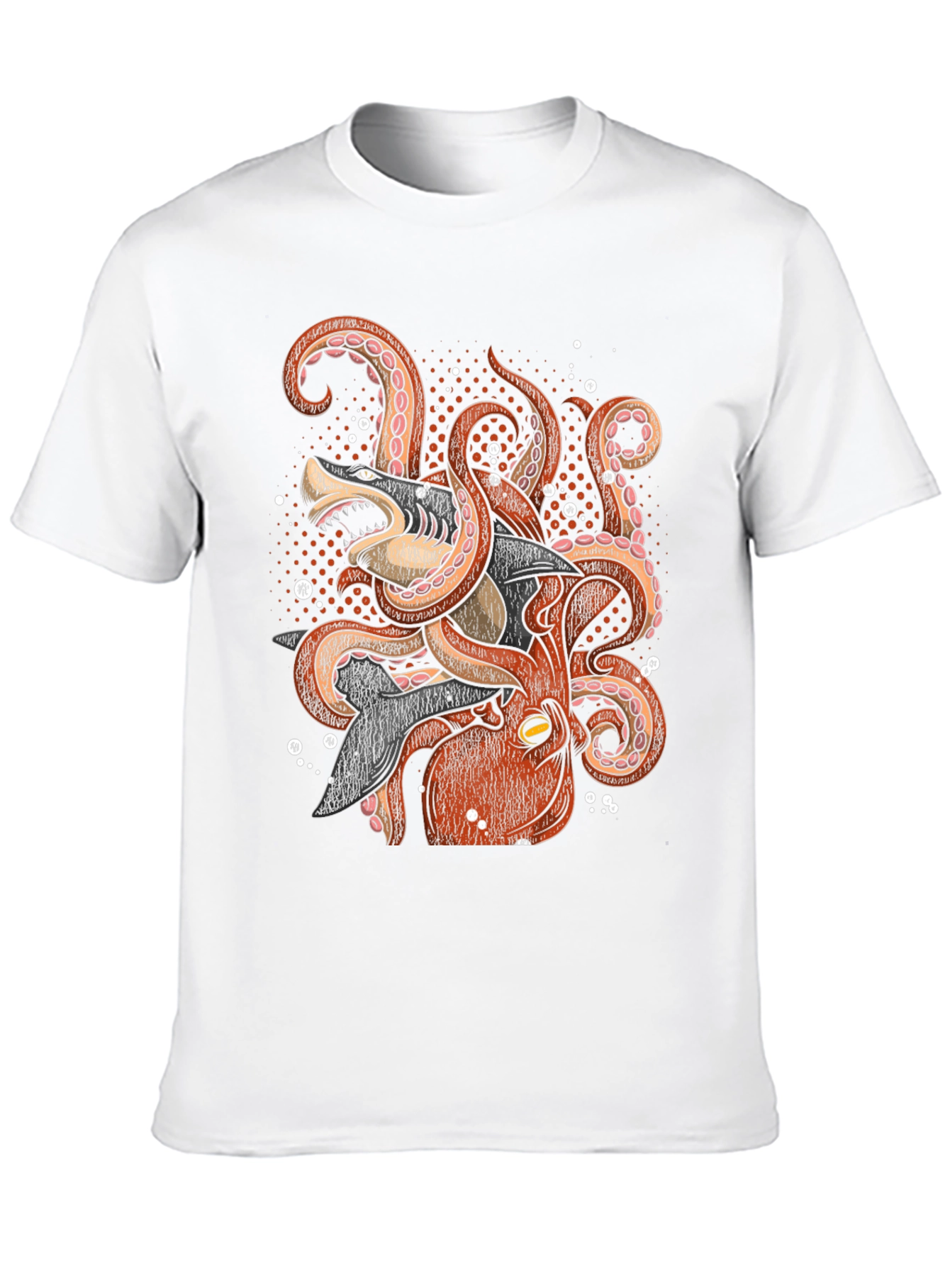 Black Octopus vs Shark Graphic Tee - Black view 10