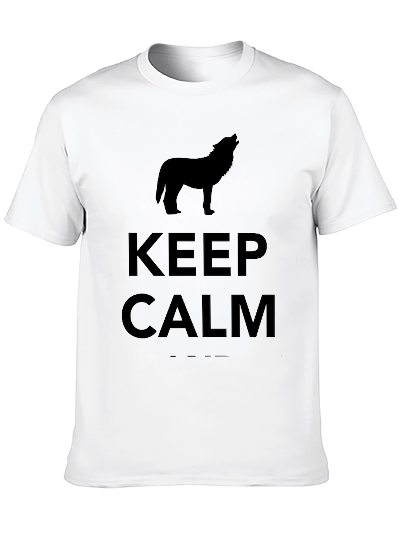 Black Keep Calm Howling Wolf Graphic T-Shirt view 10