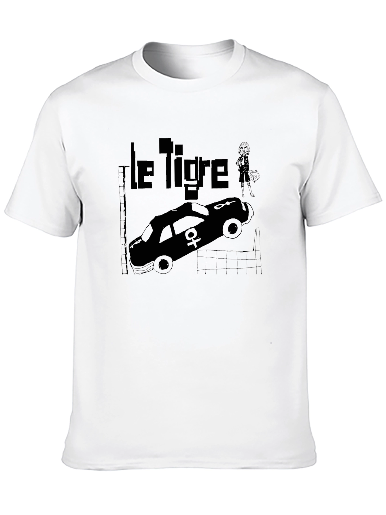 Black Le Tigre Graphic Tee - Black Unisex T-Shirt view 10