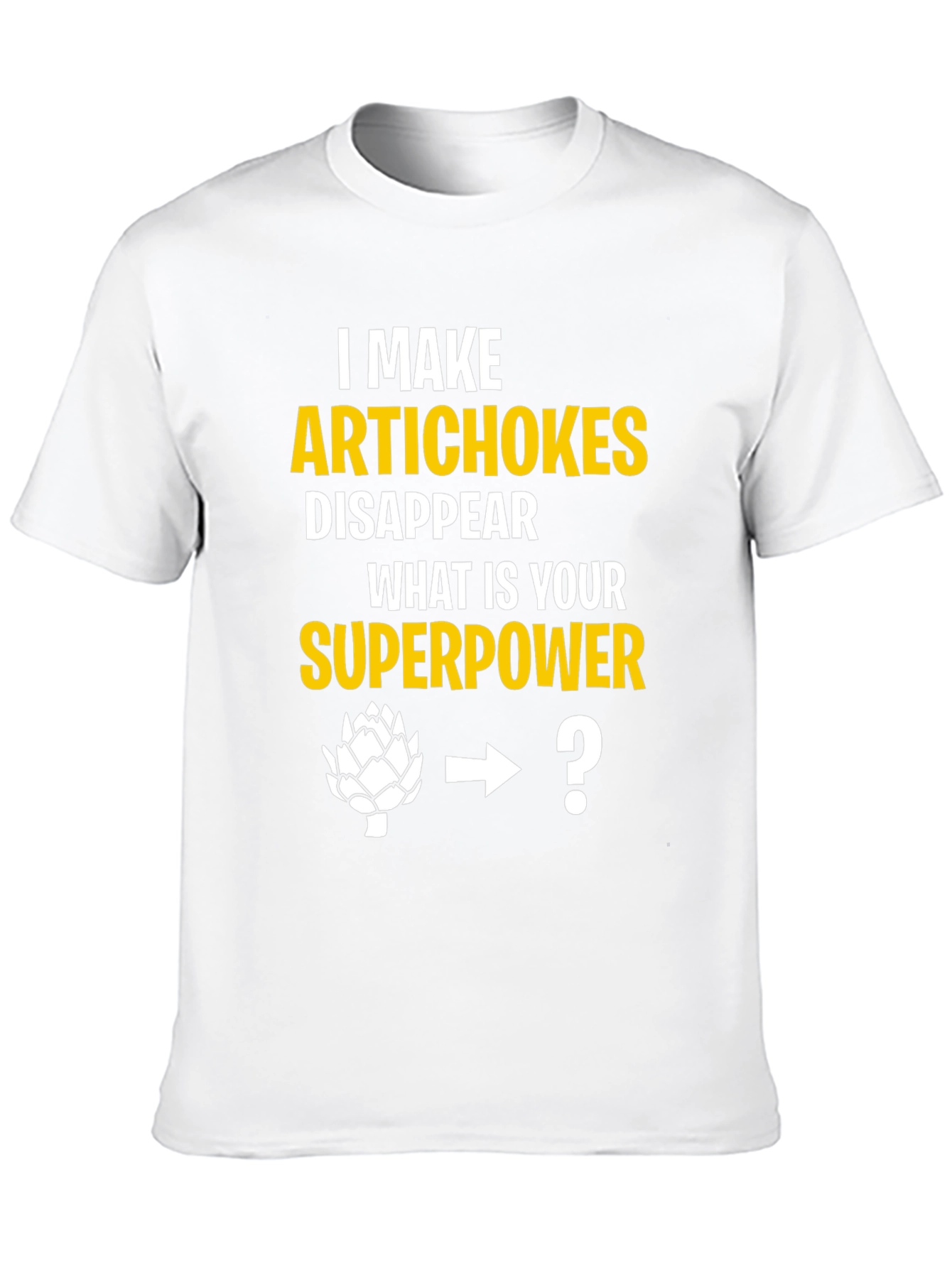 Black Artichoke Superpower Tee - Funny Foodie T-Shirt view 10