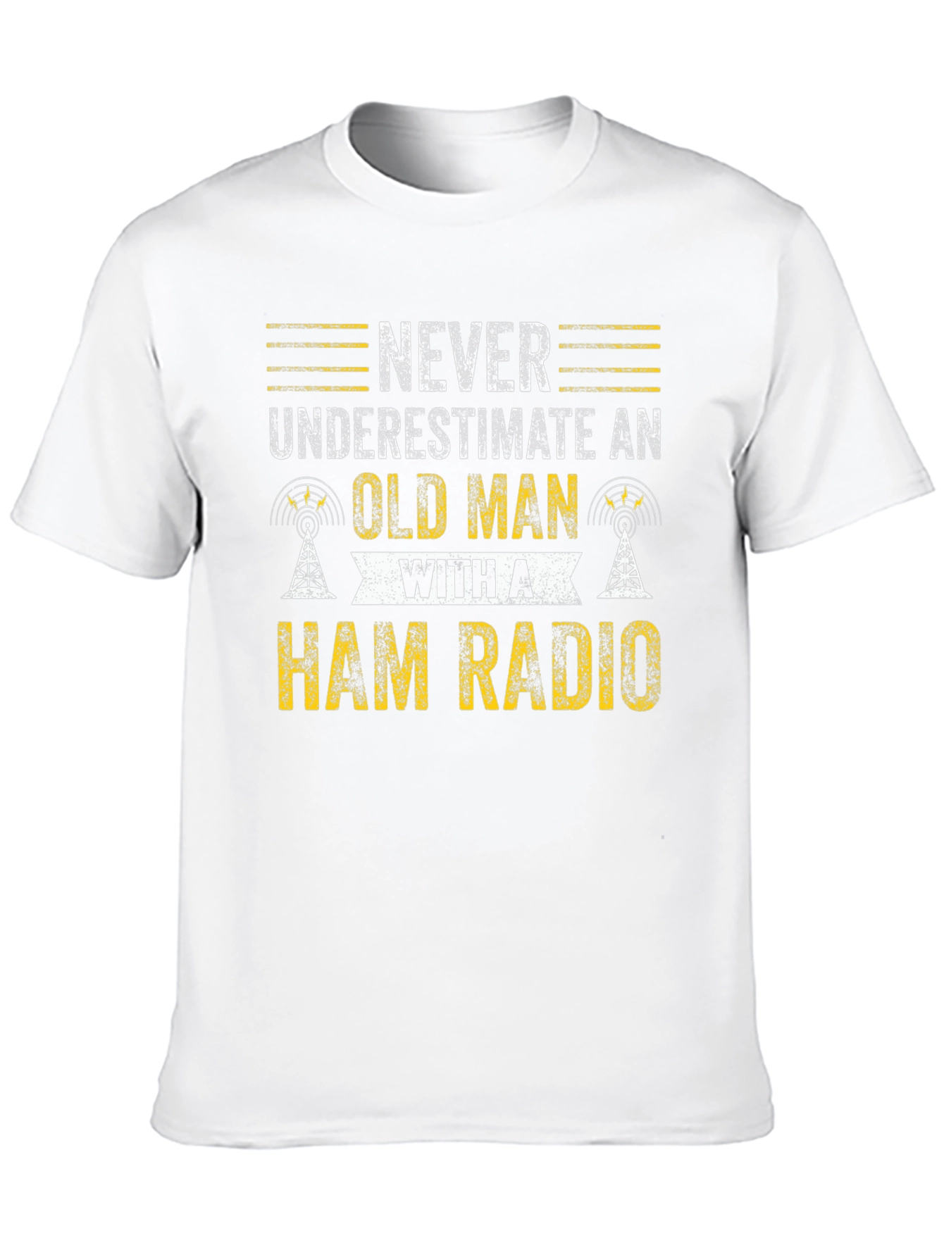 Black Ham Radio Old Man T-Shirt view 10