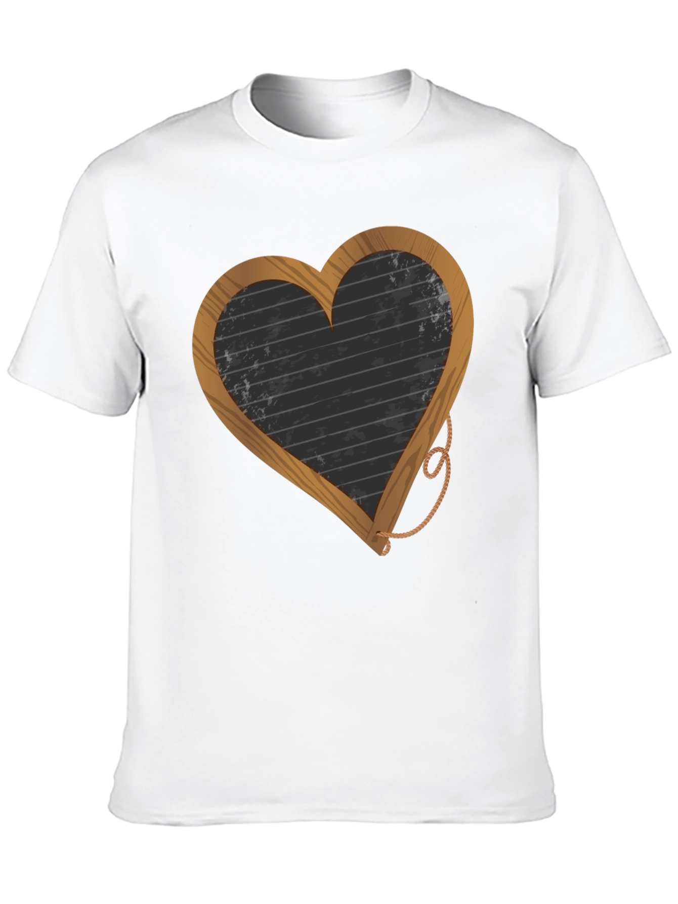 Black Heart-Shaped Blackboard Graphic T-Shirt view 10