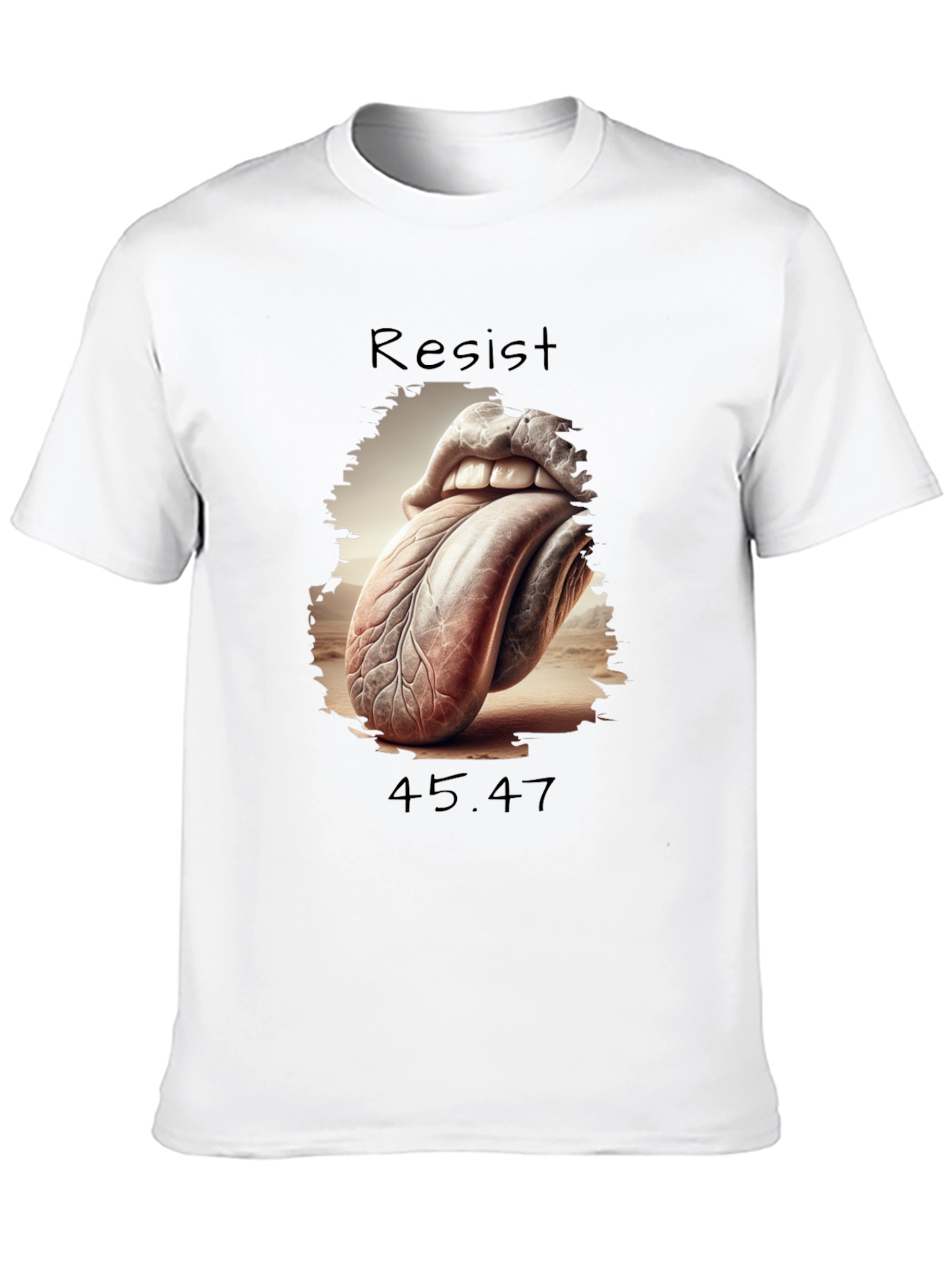 Black Resist 45.47 Graphic Tee - Unique Tongue Design view 10