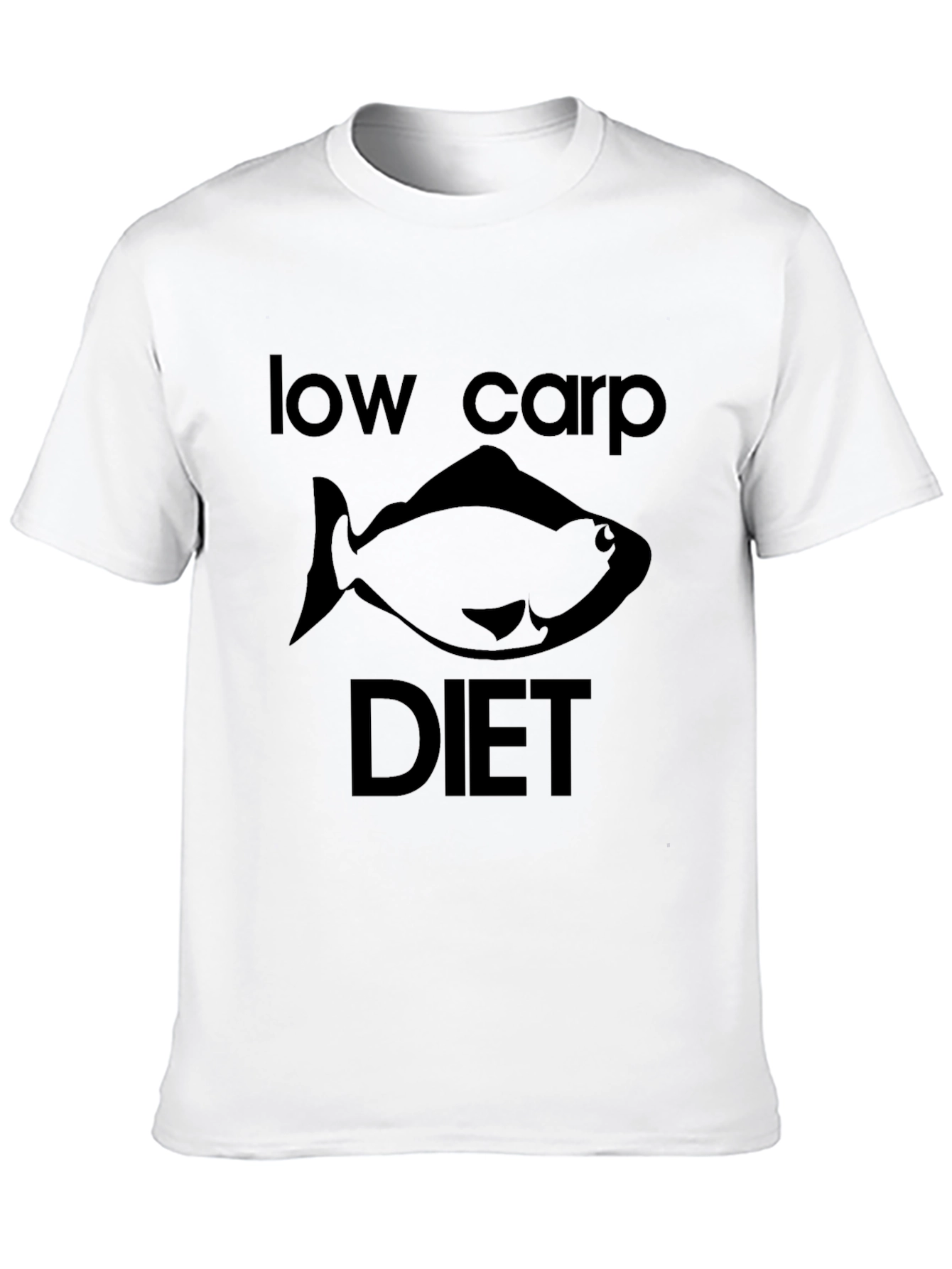 Black Low Carp Diet T-Shirt - Funny Fish Graphic Tee view 10