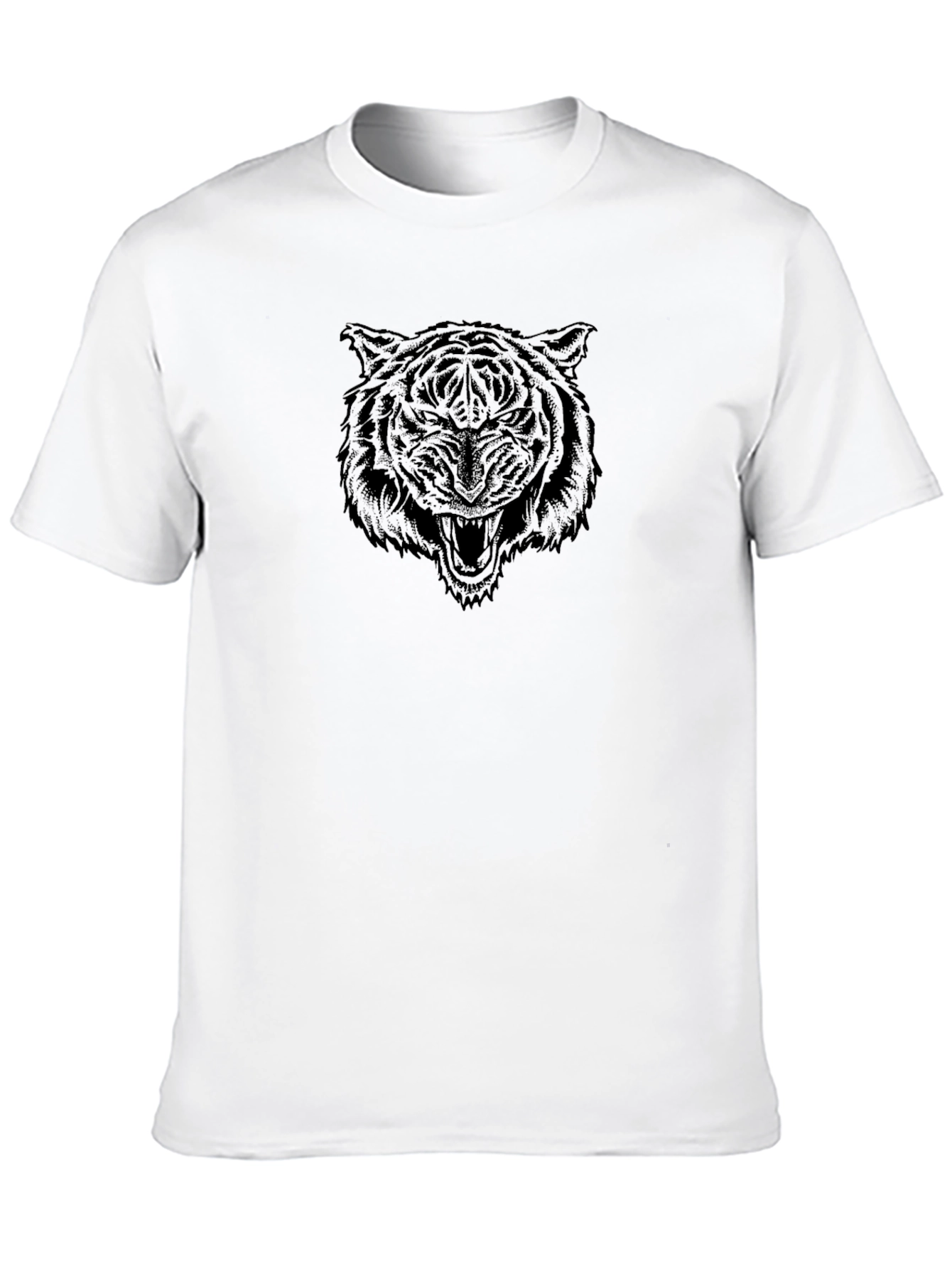 Black Black Tiger Graphic Tee - Men's Short Sleeve Crew Neck T-Shirt view 10