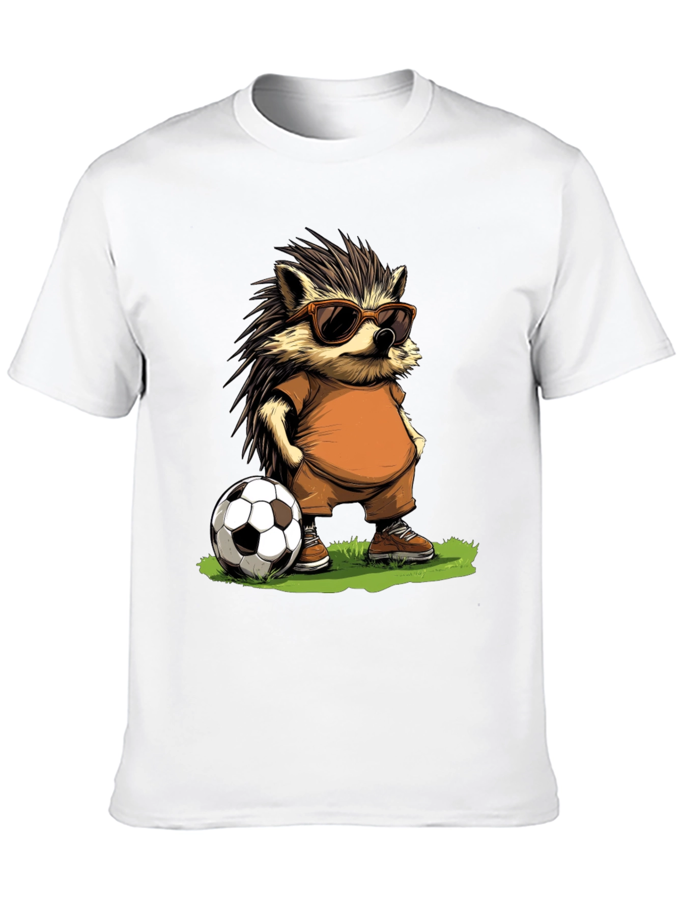 Black Cool Hedgehog Soccer T-Shirt view 10