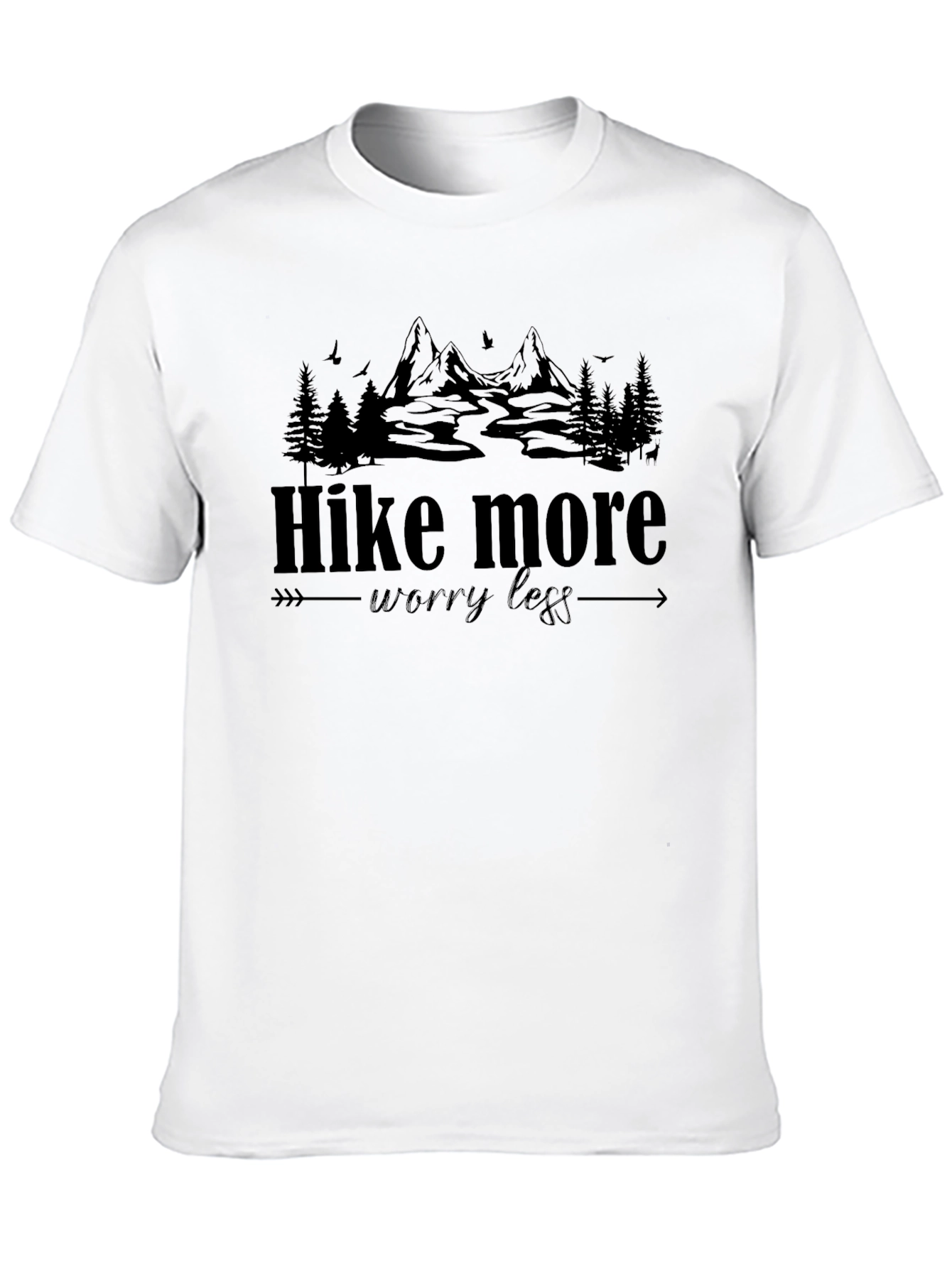 Black Hike More Worry Less Graphic Tee view 10