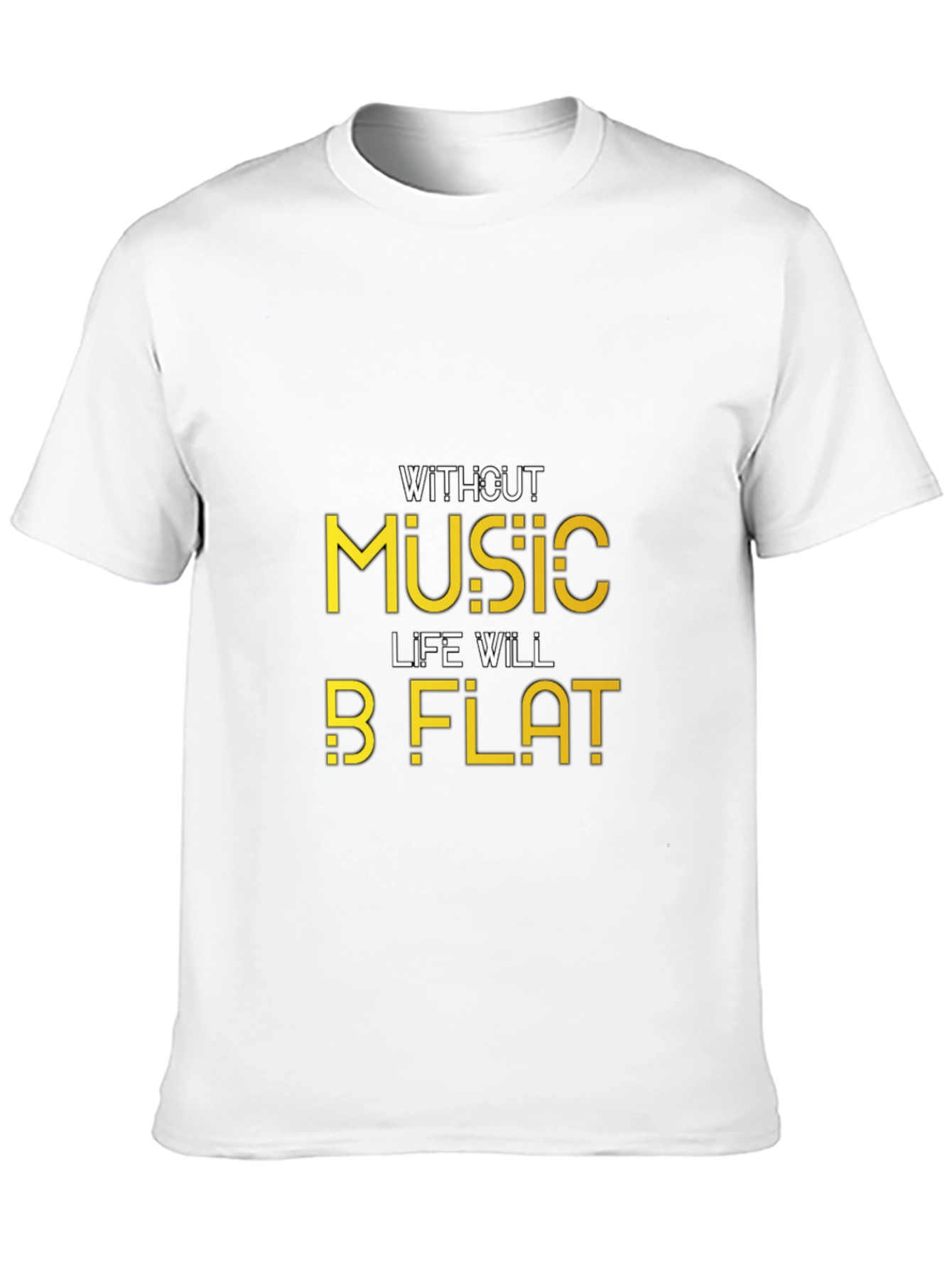 Black Music Lover Black T-Shirt - 'Without Music, Life Will B Flat' view 10