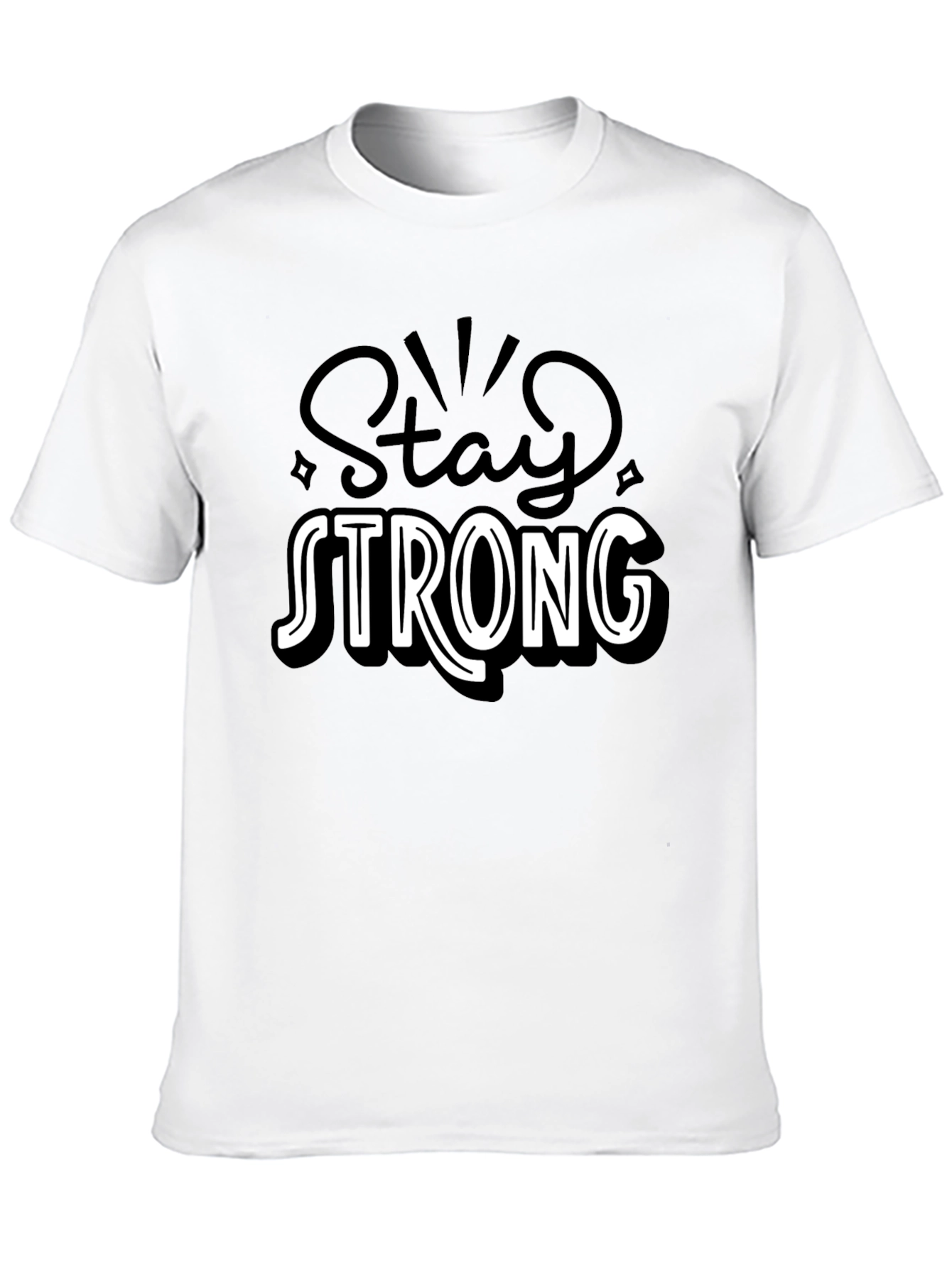 Black Stay Strong Graphic Tee - Black Cotton Comfort view 10