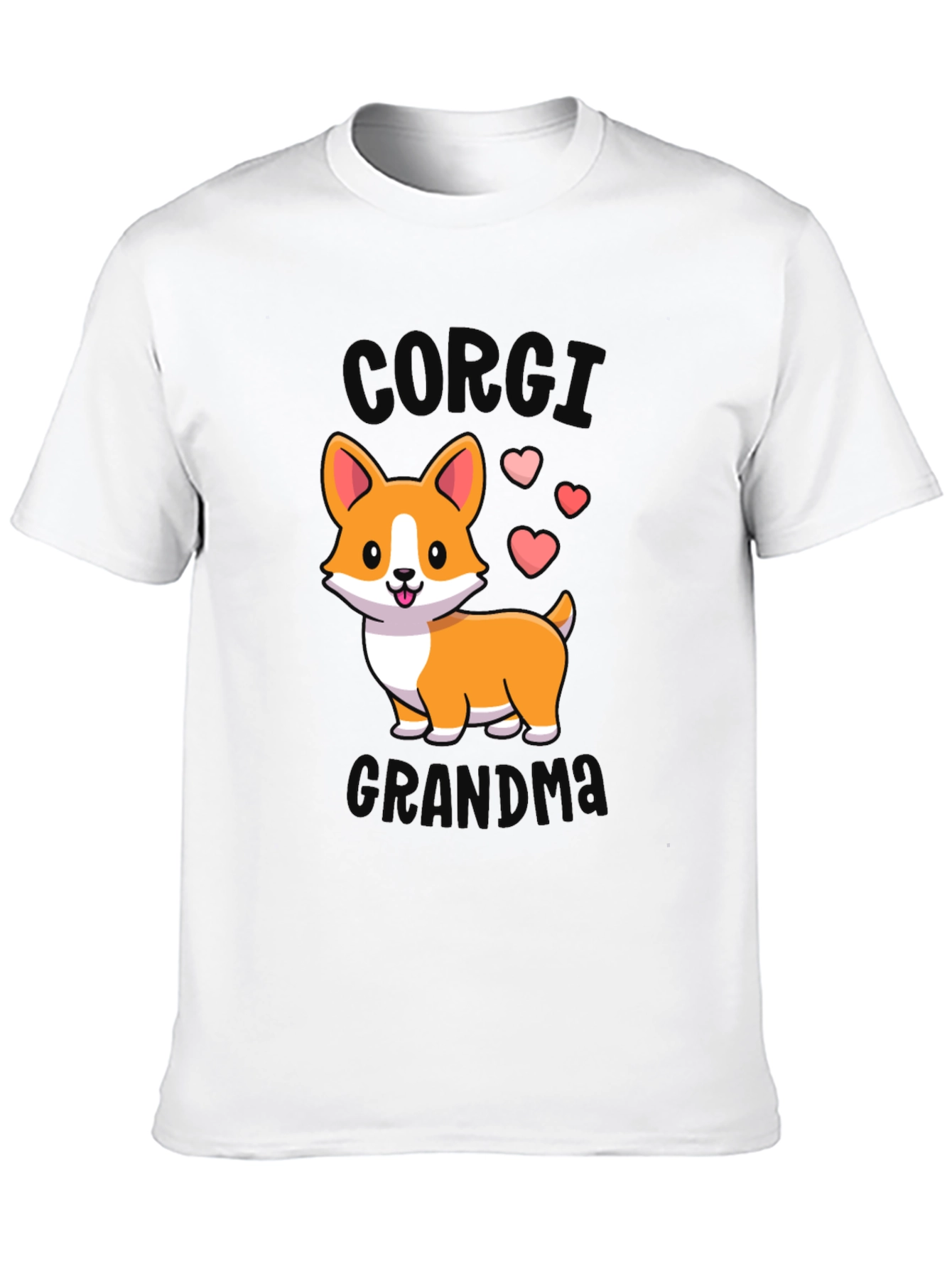 Black Corgi Grandma Black T-Shirt view 10
