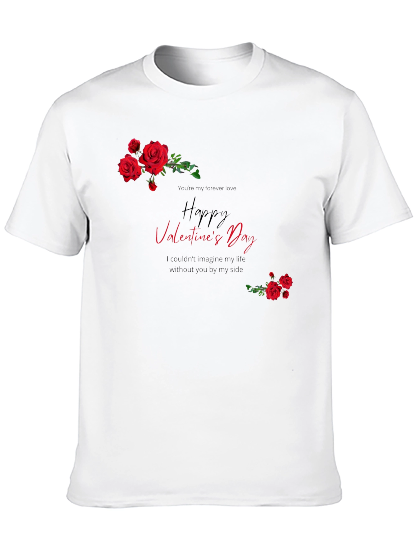 Black Valentine's Day Roses Graphic T-Shirt view 10