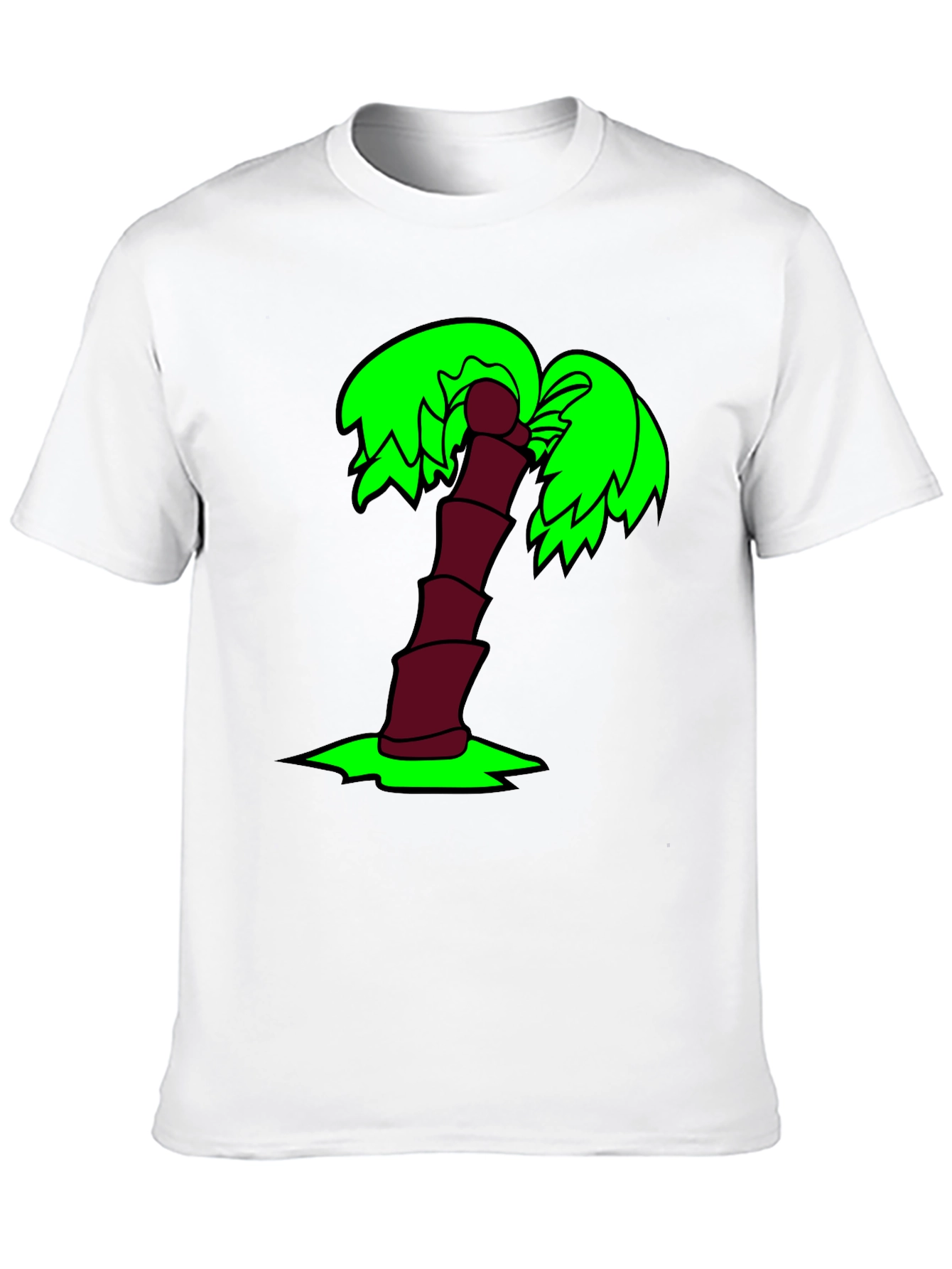 Black Cartoon Palm Tree Black T-Shirt view 10