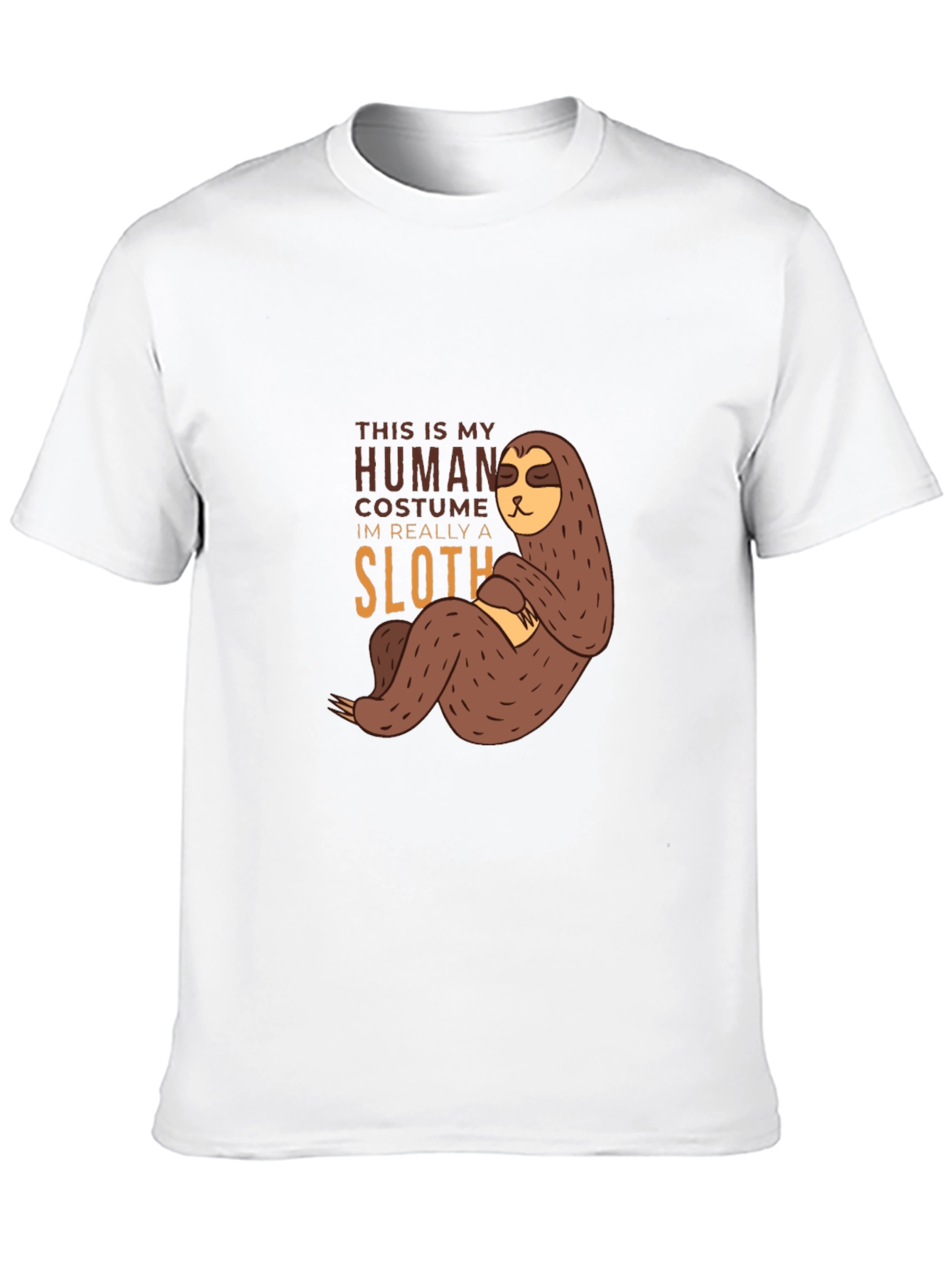 Black Funny Sloth Human Costume T-Shirt view 10