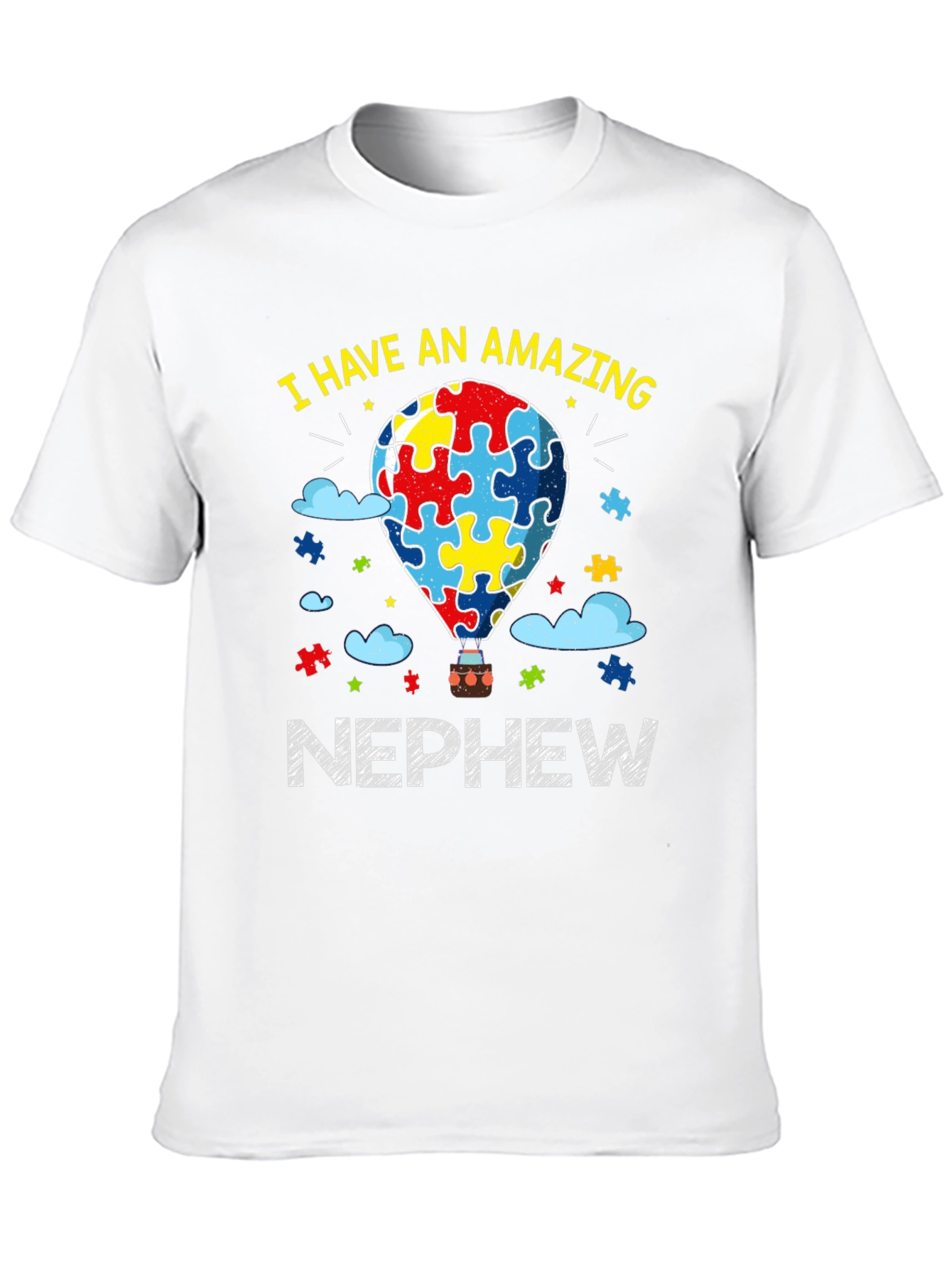 Black Amazing Nephew Autism Awareness T-Shirt view 10