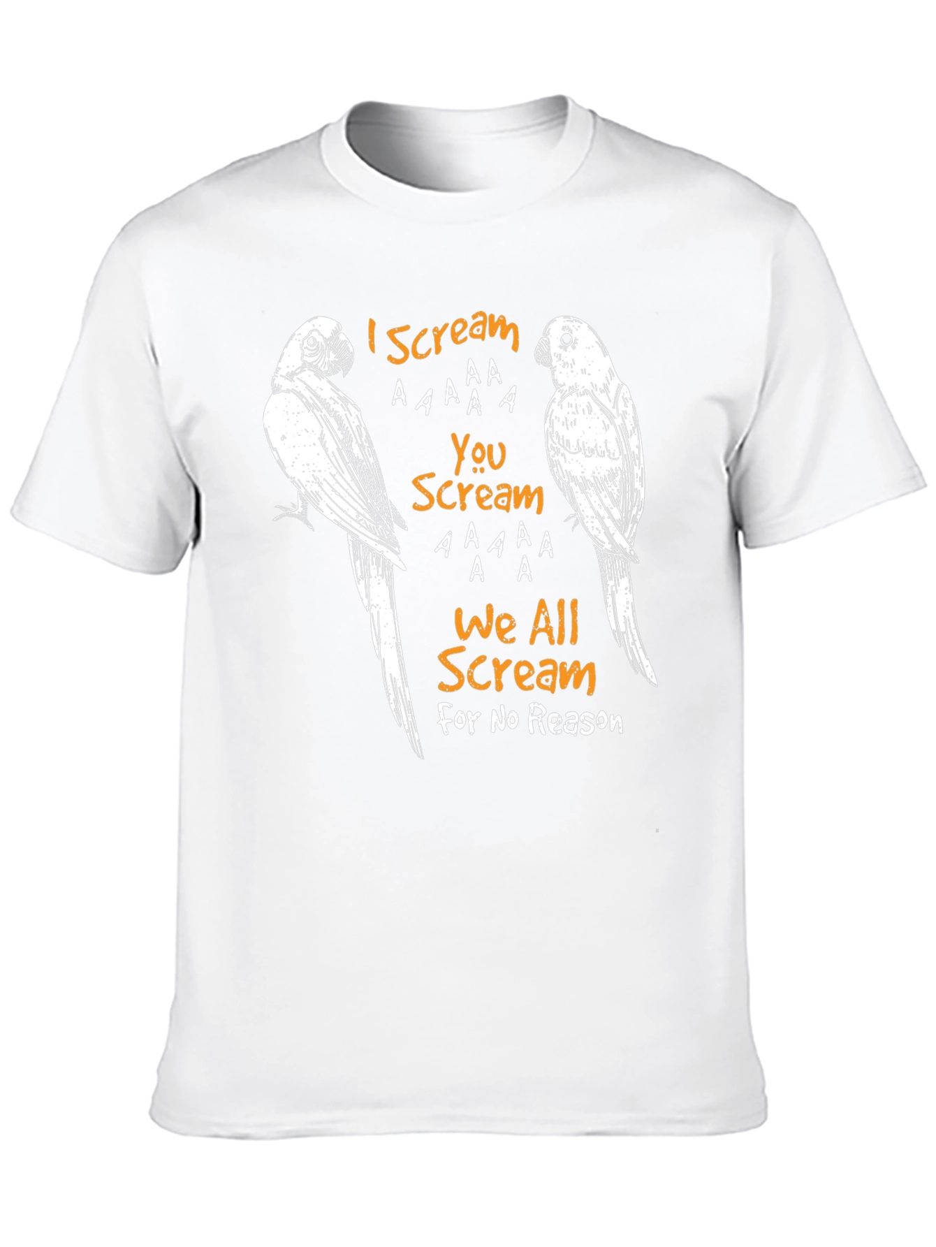 Black Funny "I Scream" T-Shirt with Parrot Graphic Design view 10