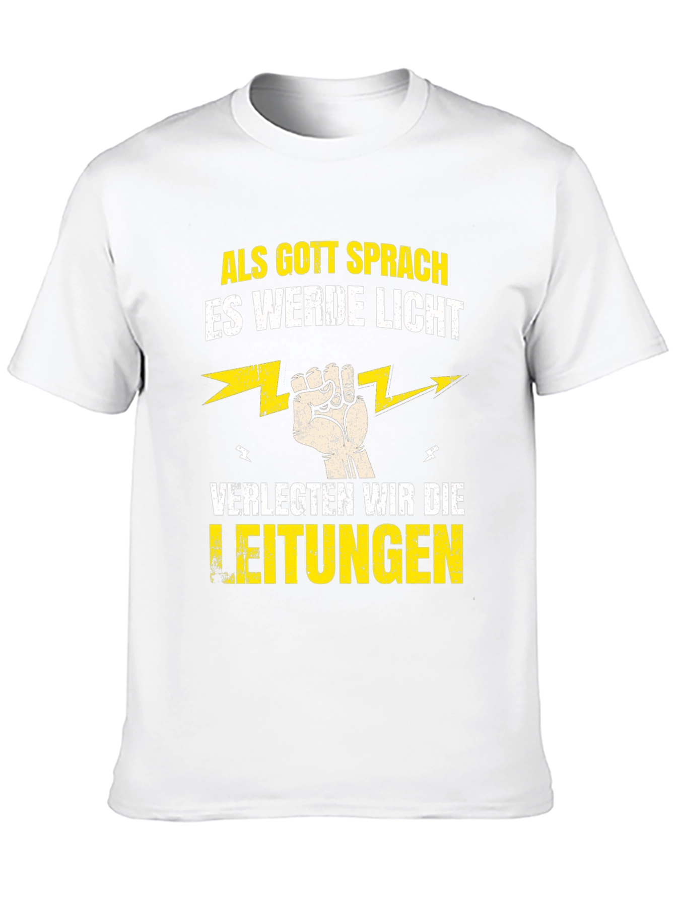 Black Funny Electrician T-Shirt - Als Gott Sprach view 10