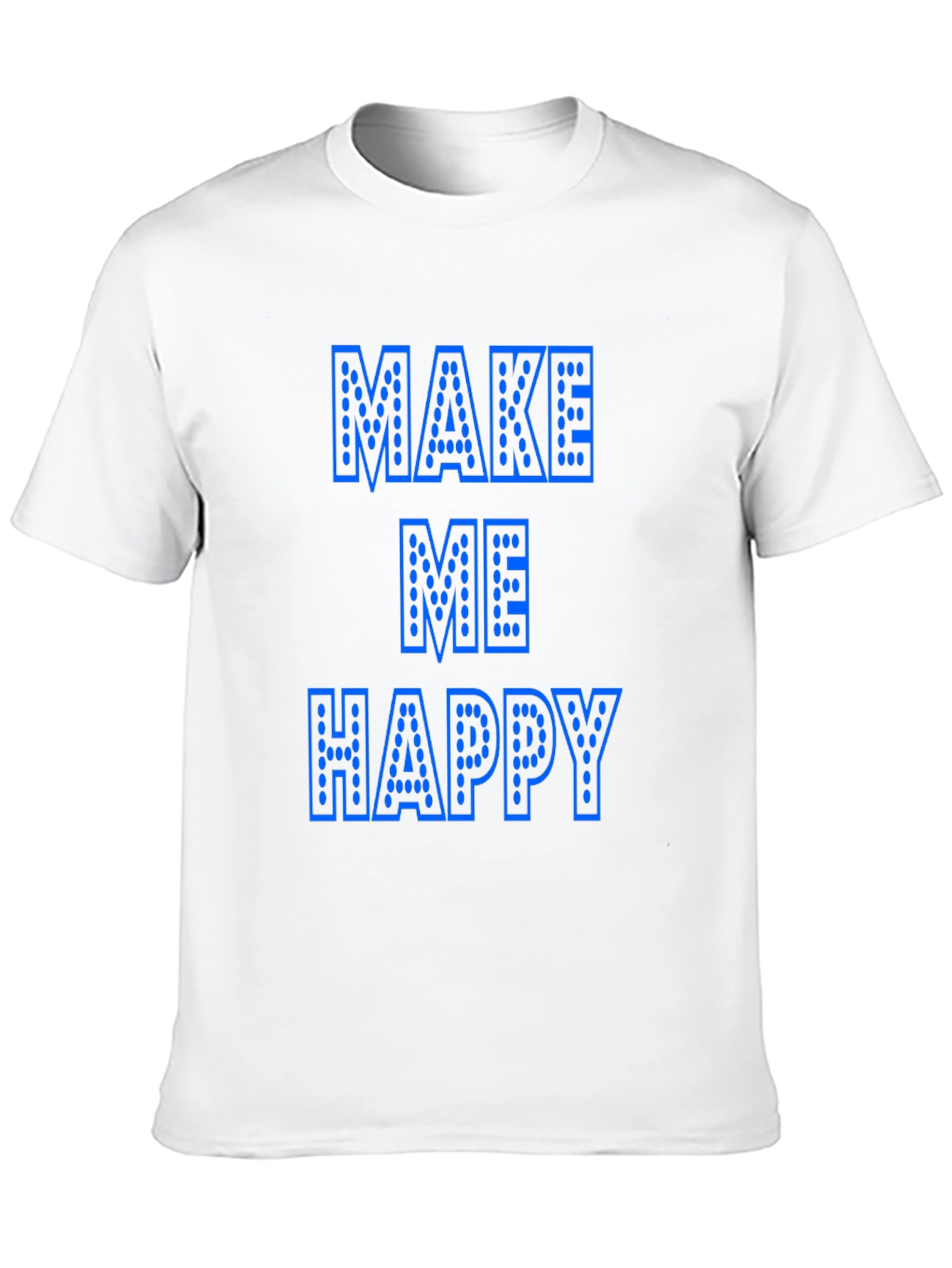 Black Make Me Happy Graphic T-Shirt - Bold Blue Print view 10