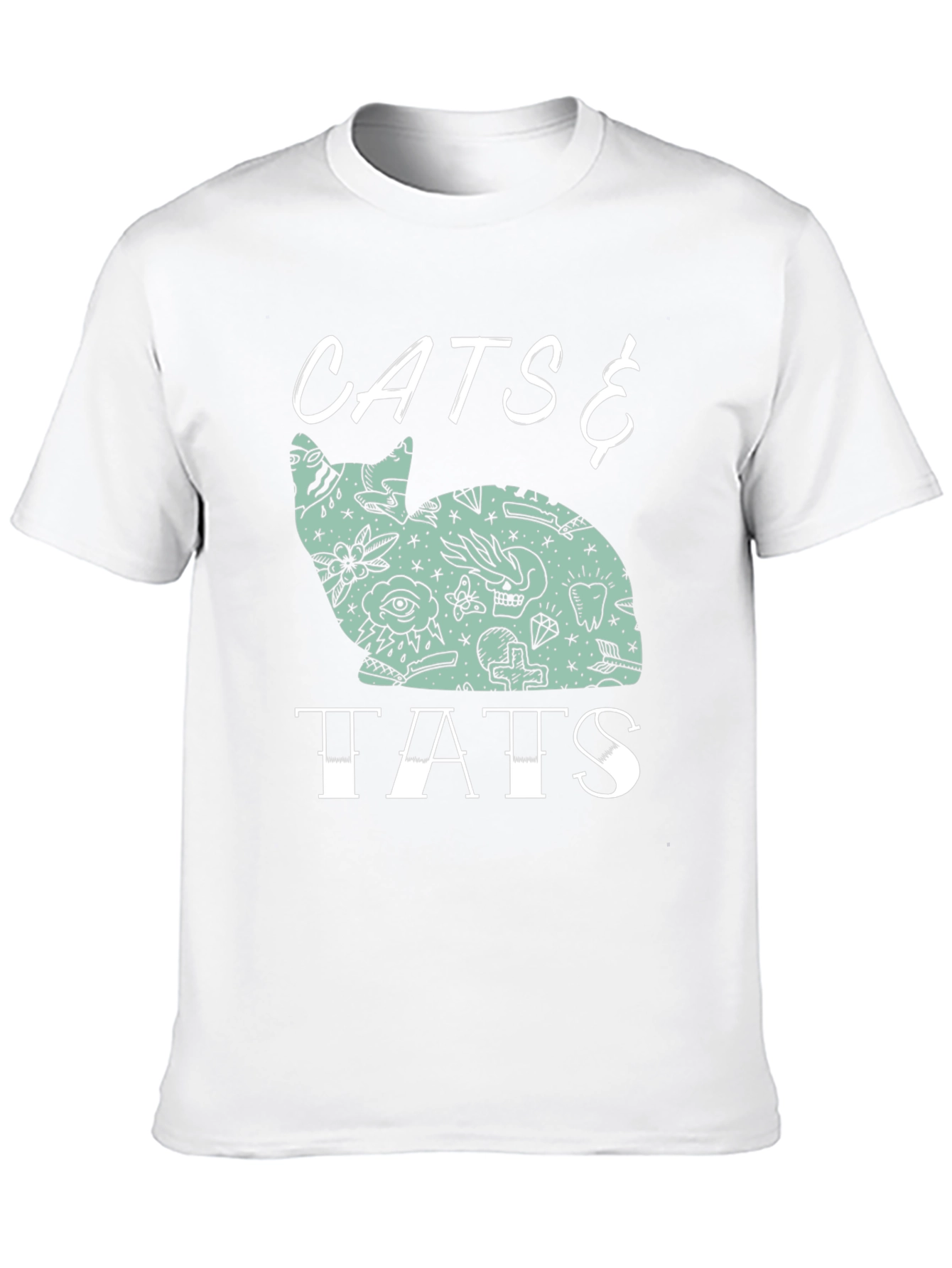 Cats & Tats Graphic Tee - Cool Tattoo Cat Design - 10