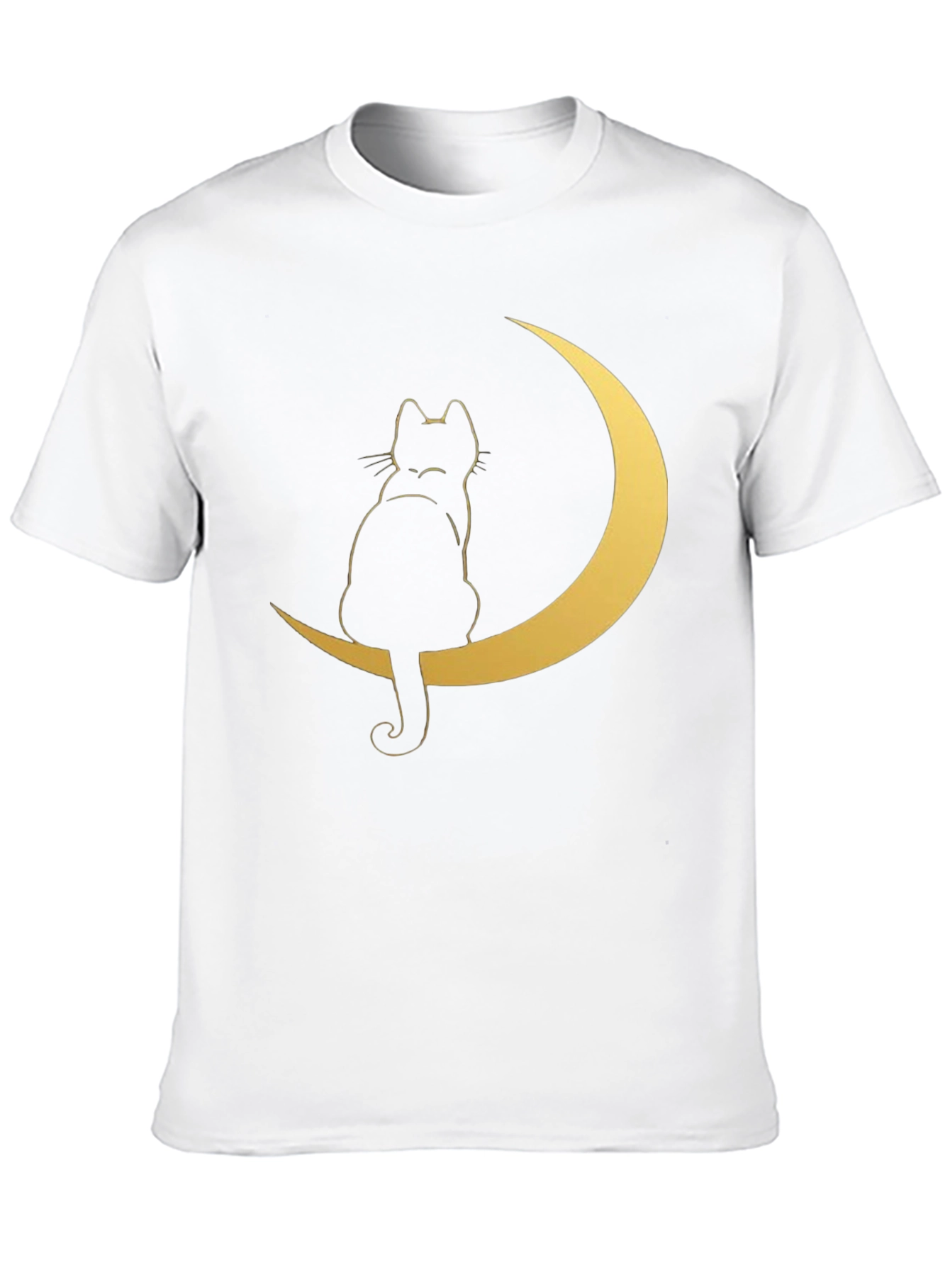 Black Cat on Moon Graphic Tee - Stylish Black T-Shirt view 10