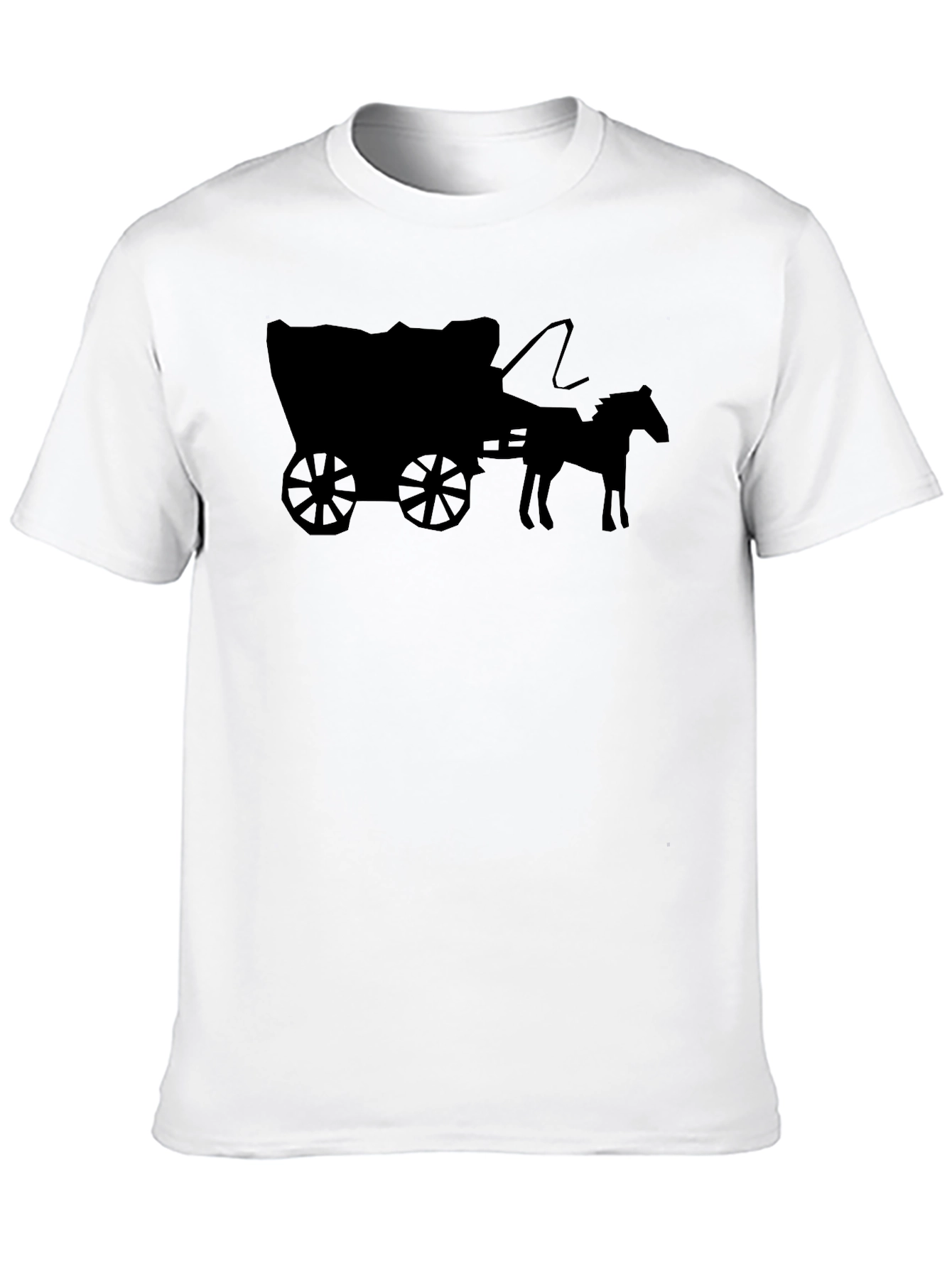 Black Wagon Wheel Graphic Tee - Black Cotton Blend T-Shirt view 10