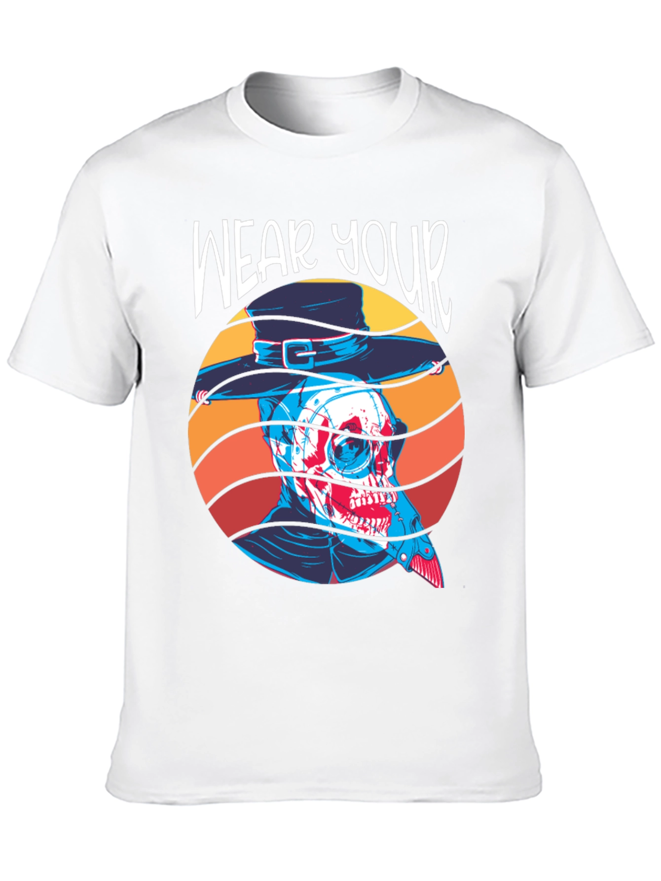 Black Wear Your Mask Plague Doctor T-Shirt view 10