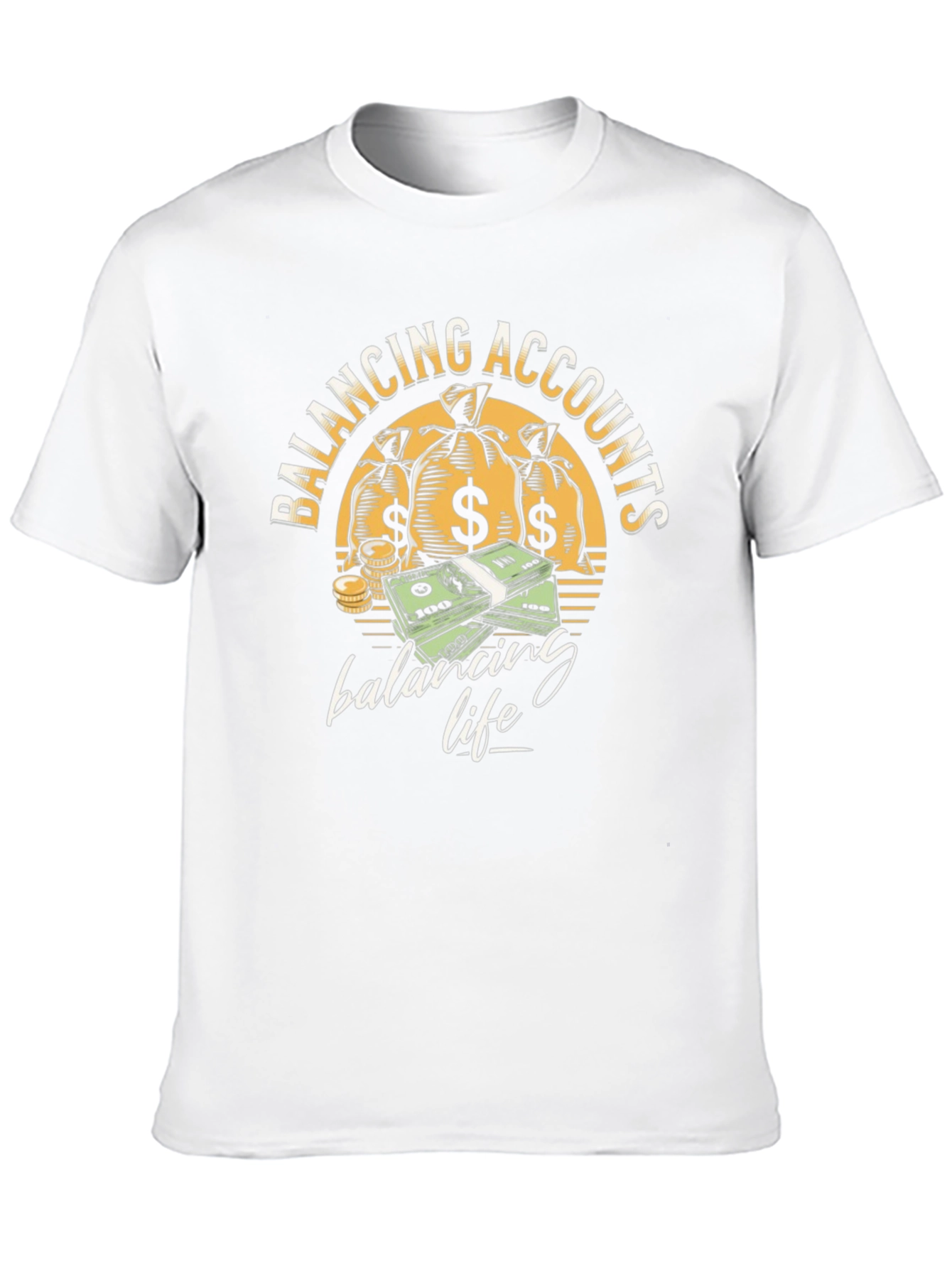 Black Balancing Accounts T-Shirt - Money Graphic Tee view 10