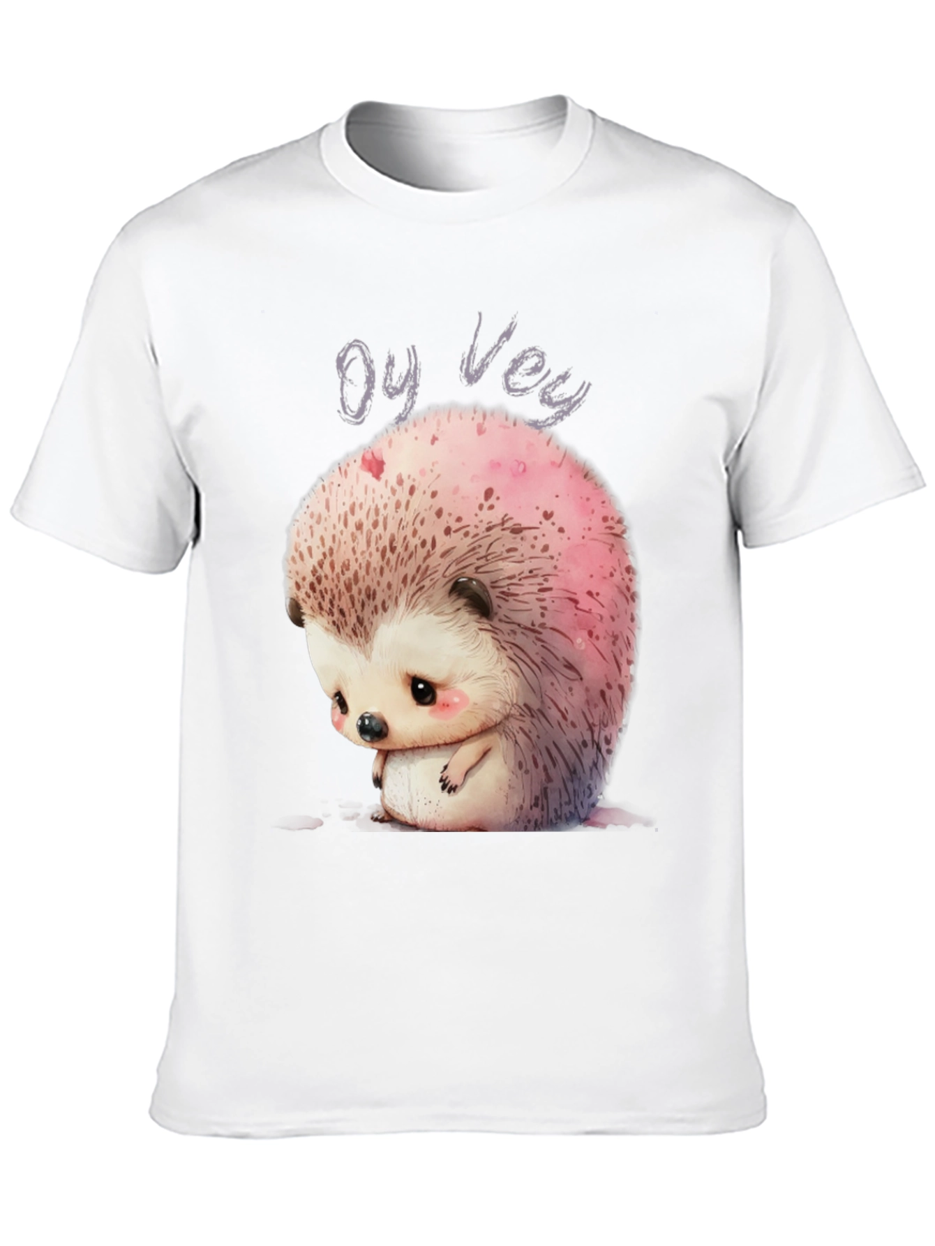 Black Oy Vey Sad Hedgehog Graphic Tee - Unisex Black T-Shirt view 10