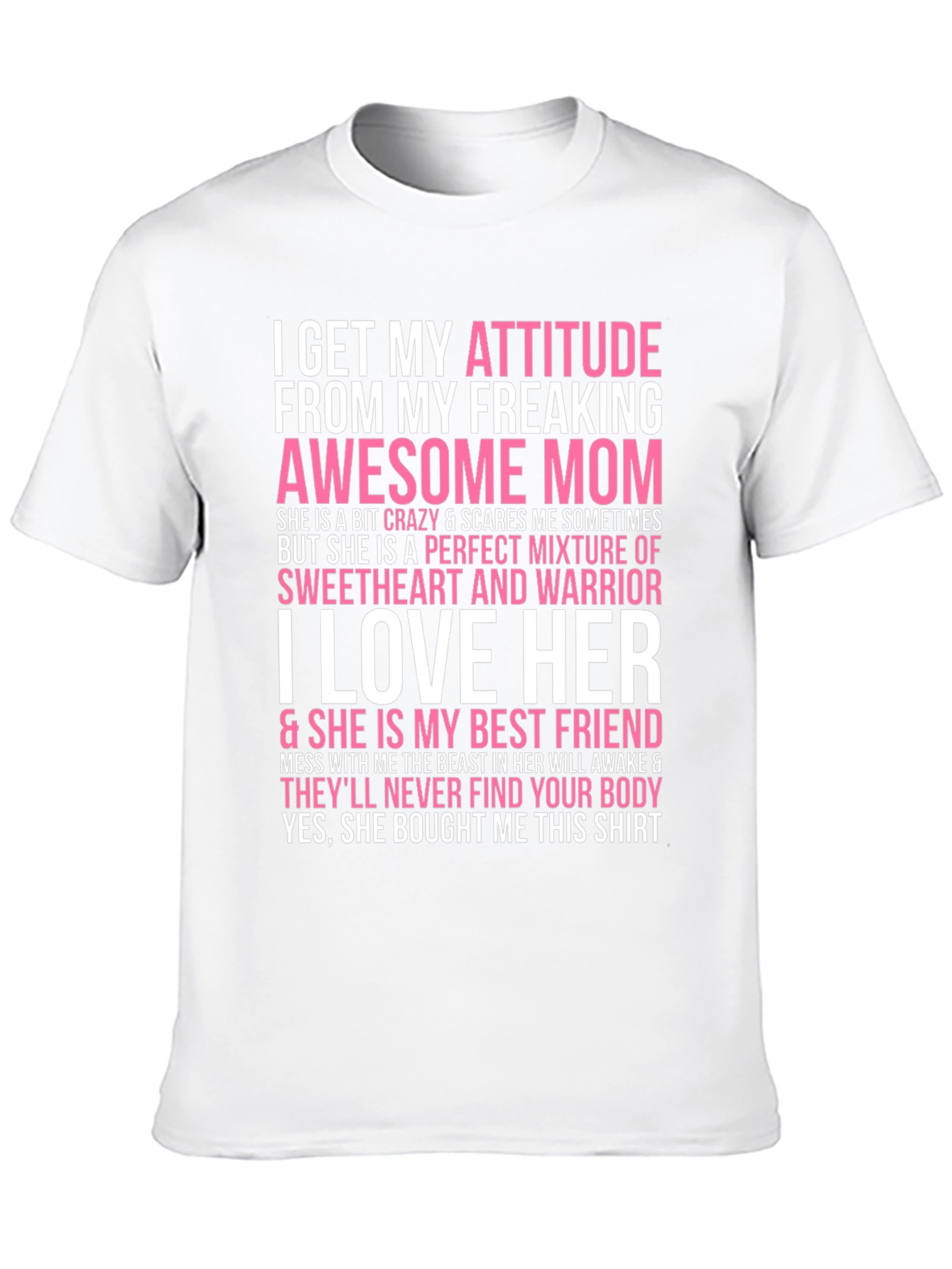 Black Attitude from Mom Novelty Graphic T-Shirt view 10