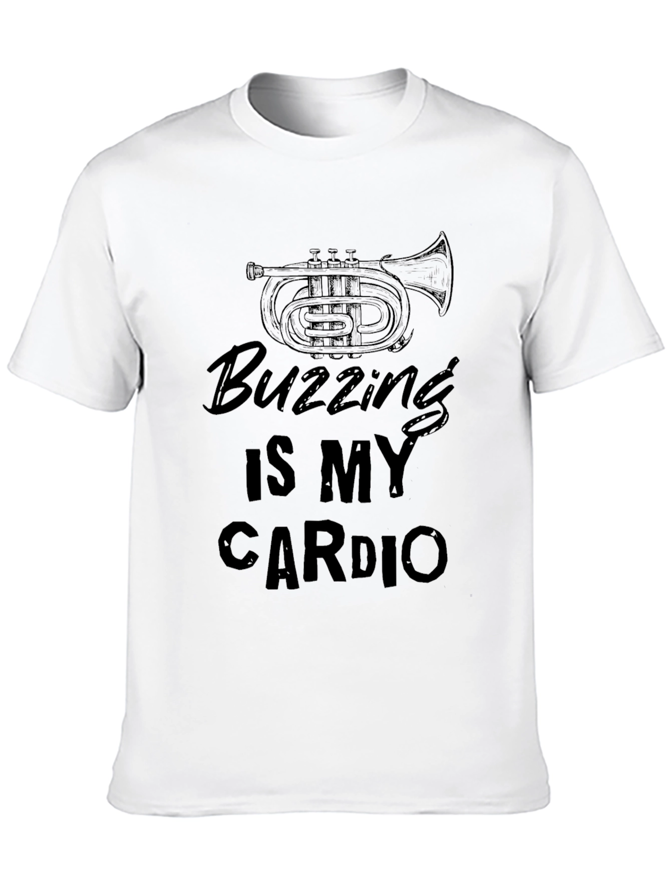 Black Buzzing Is My Cardio T-Shirt Funny Musician Tee view 10