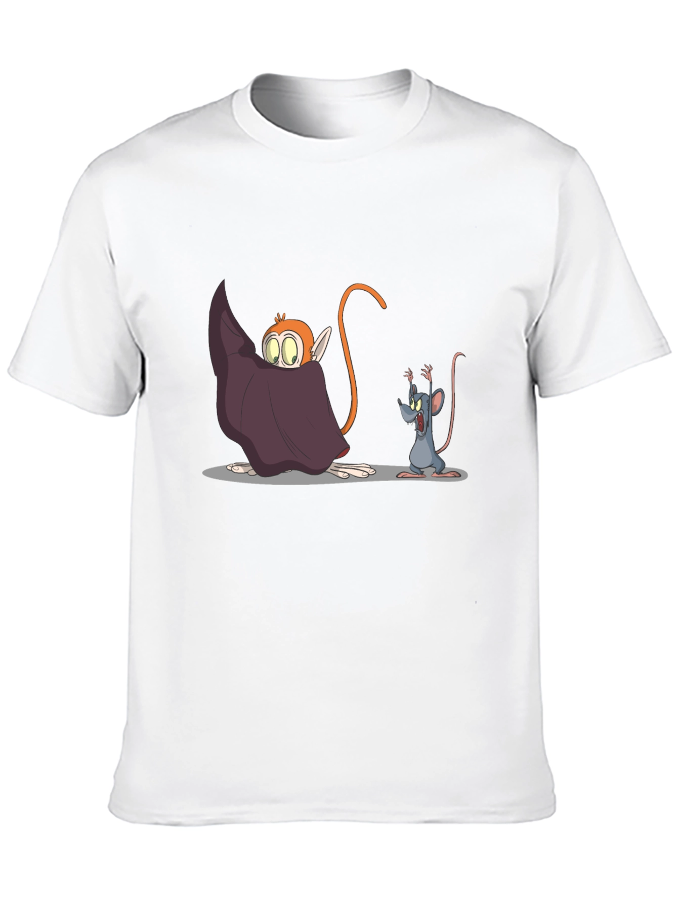Black Cartoon Monkey & Mouse Graphic Black T-Shirt view 10