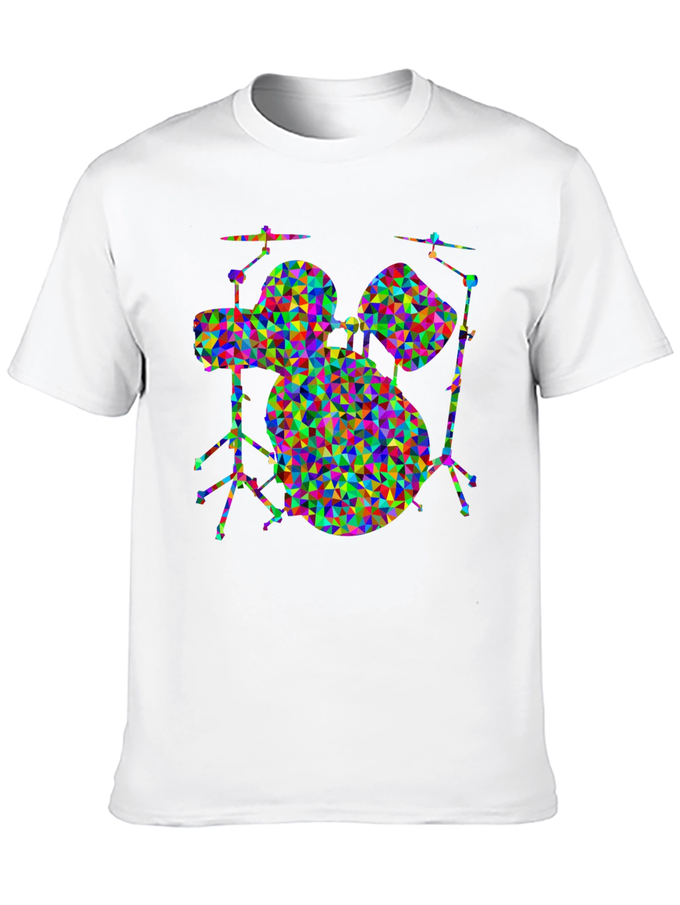 Black Geometric Drum Set T-Shirt view 10