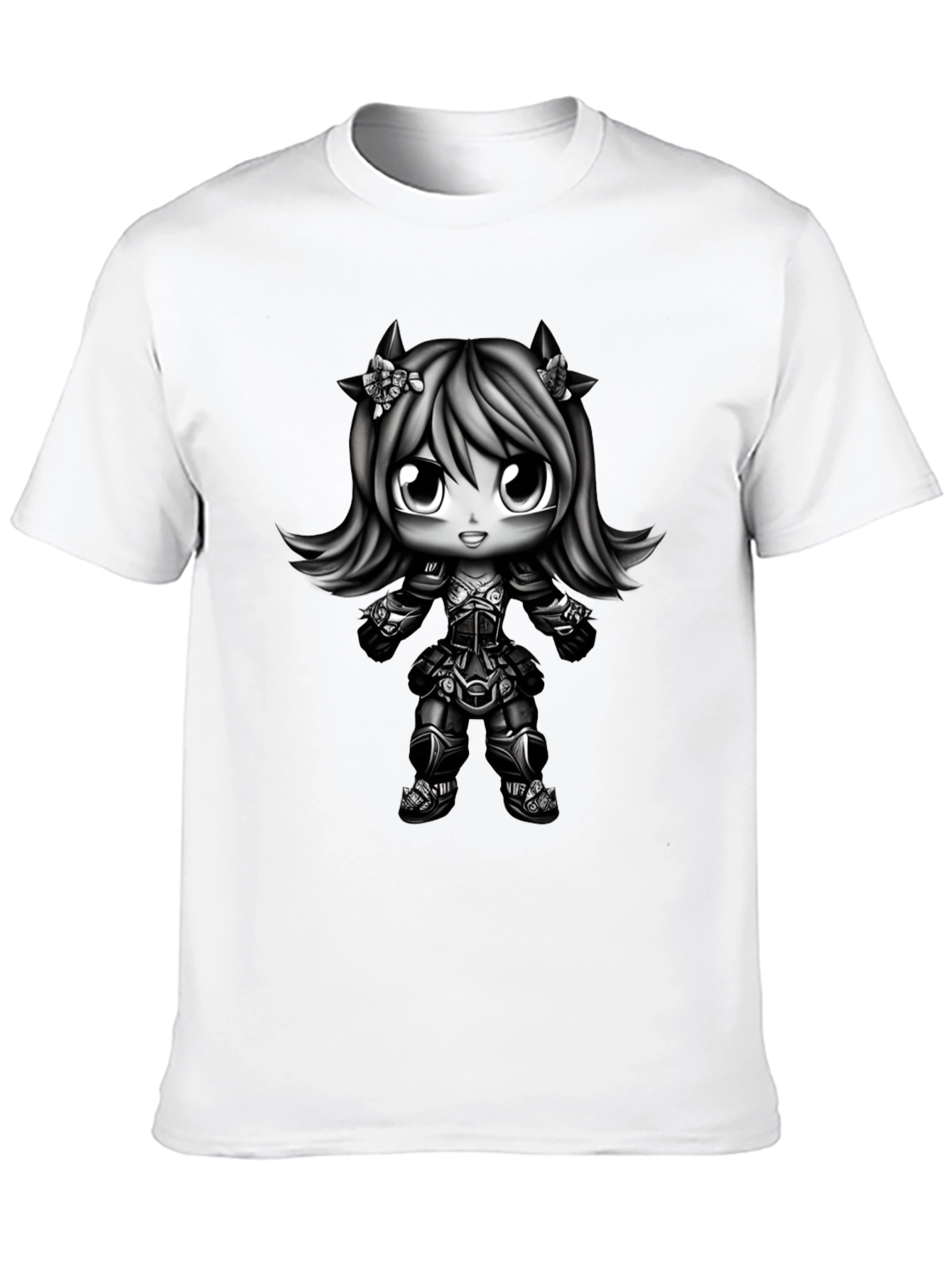 Black Anime Girl Graphic Black T-Shirt view 10