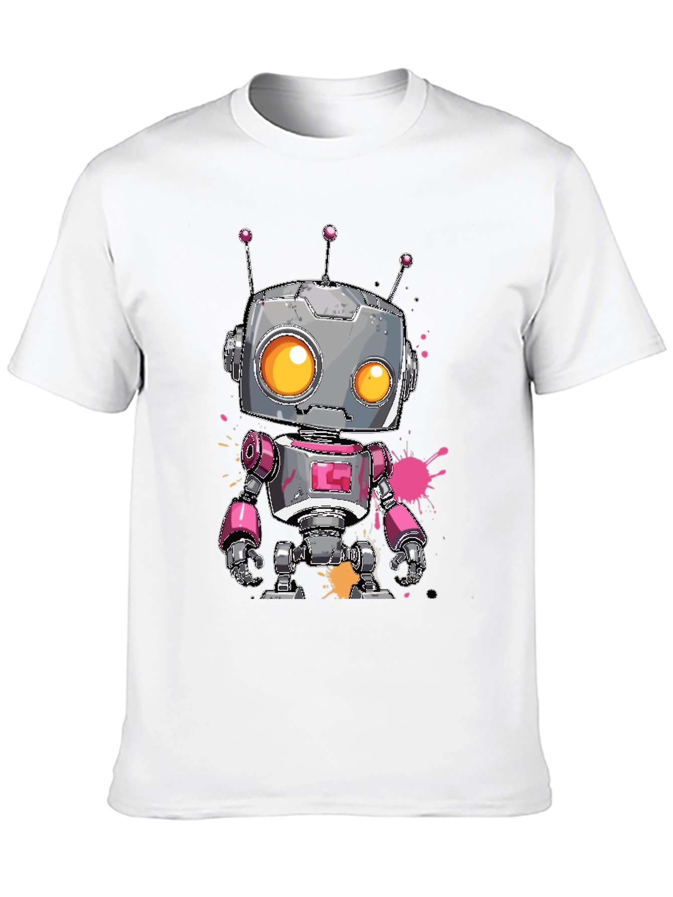 Black Robot Graphic Tee - Cool Cartoon Robot Design view 10