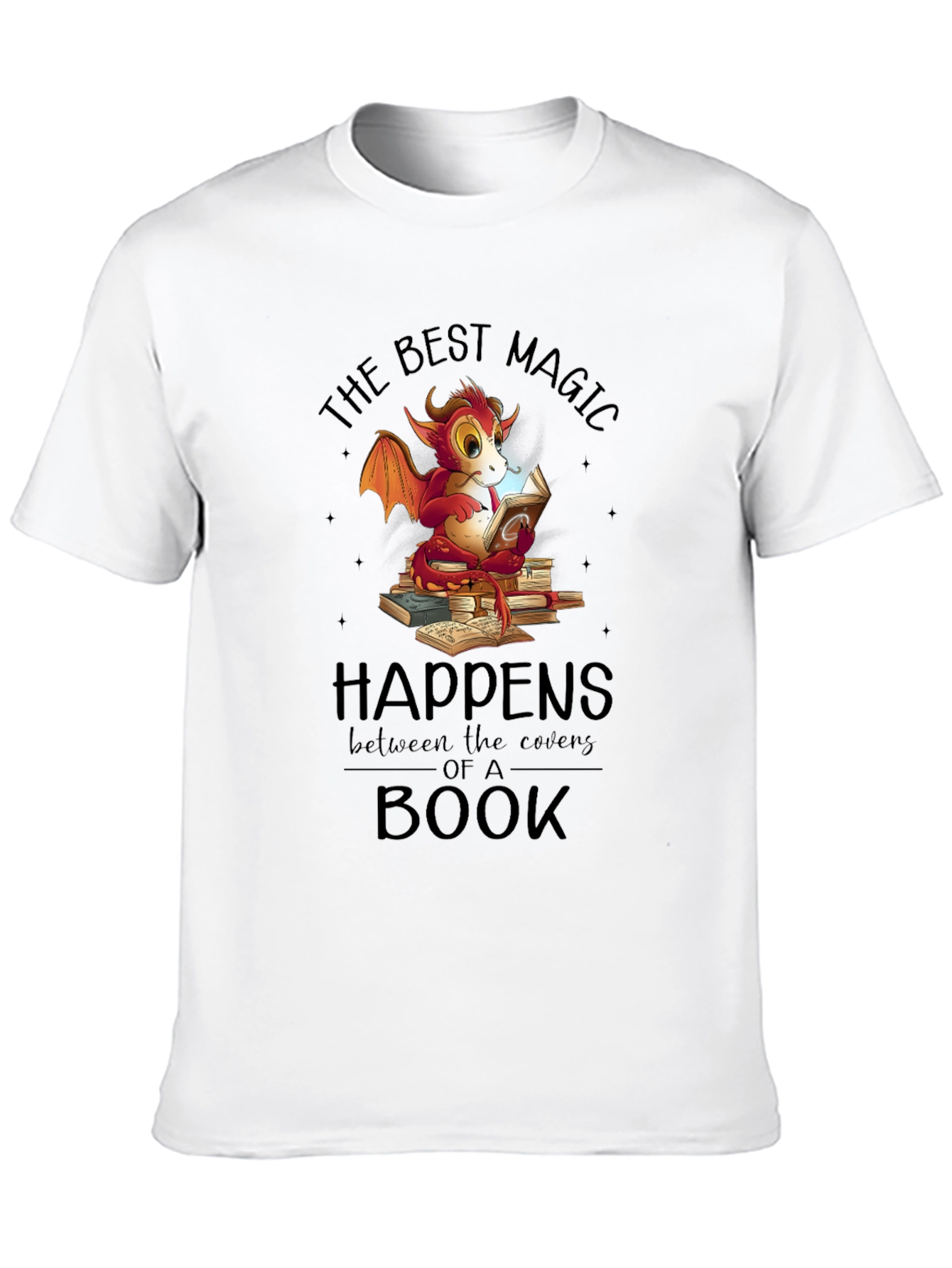 Black Dragon Reading Book T-Shirt view 10