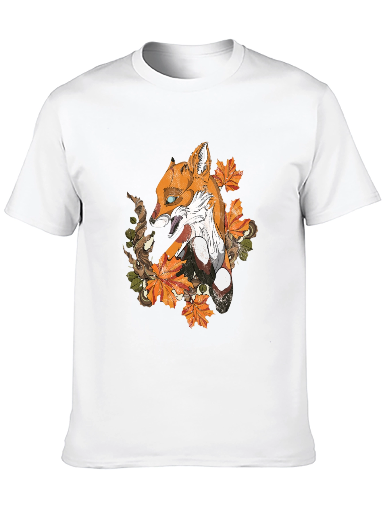 Black Fox & Foliage Graphic Tee - Urban Style view 10