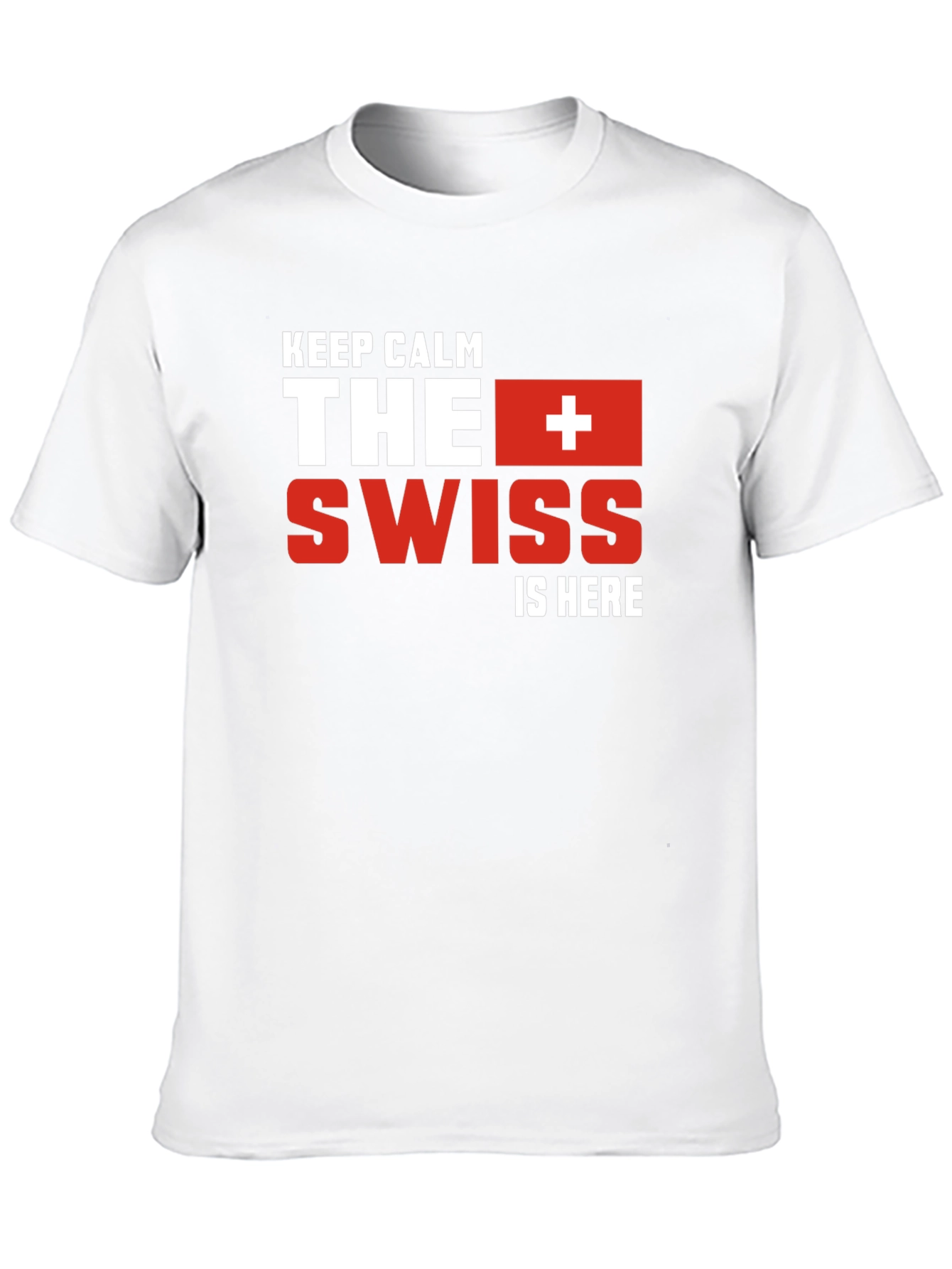 Black Keep Calm The Swiss Is Here Black T-Shirt view 10