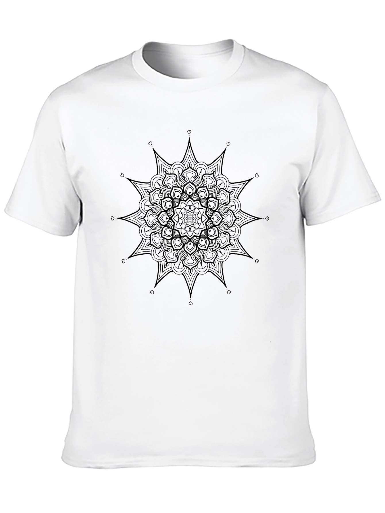 Black Black Mandala Graphic T-Shirt - Men's Casual Tee view 10