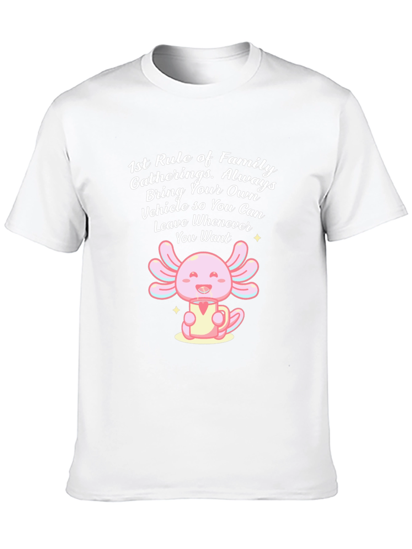 Black Funny Axolotl Family Gathering T-Shirt view 10