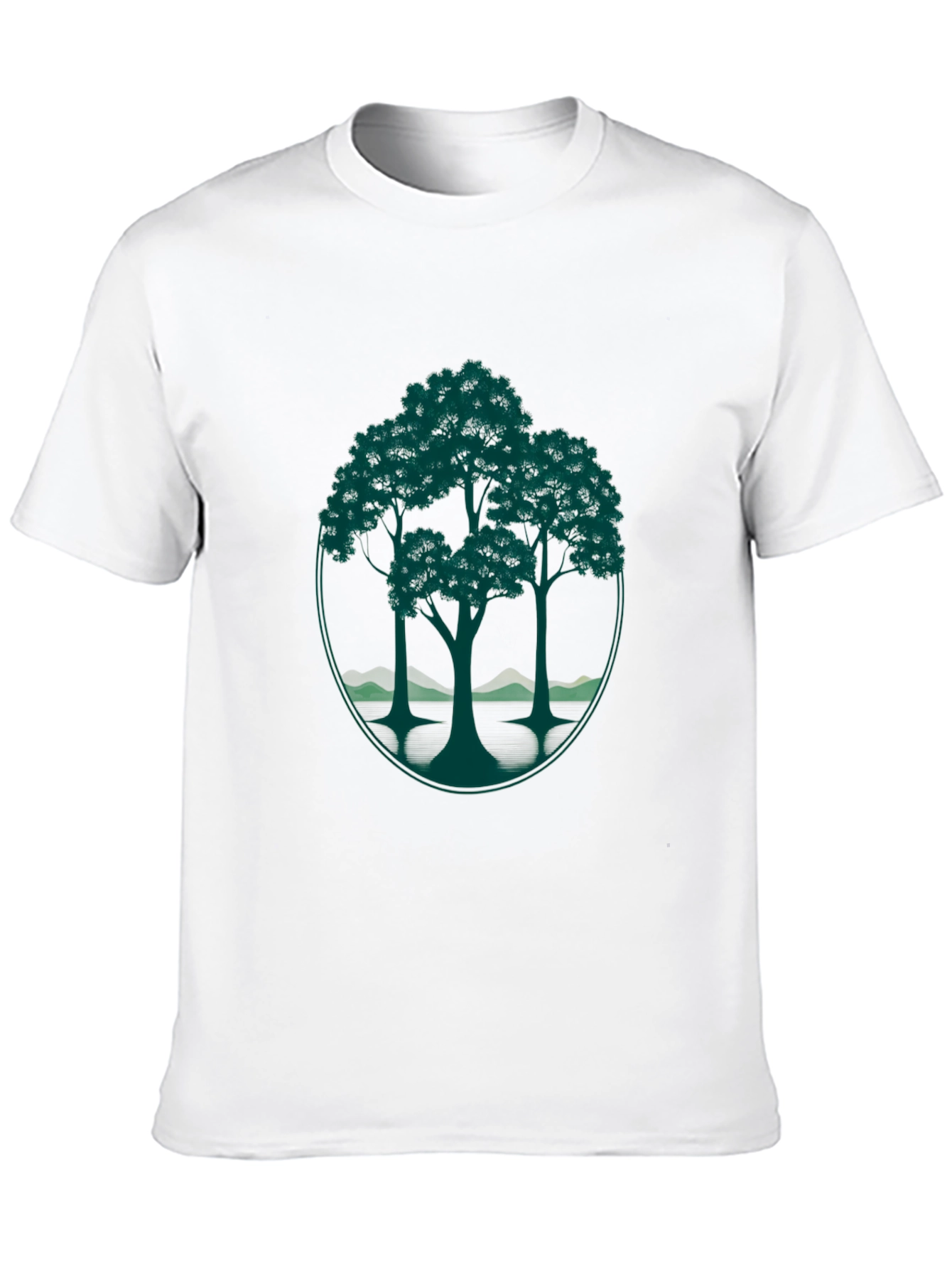 Black Nature-Inspired Black T-Shirt with Tree Graphic view 10