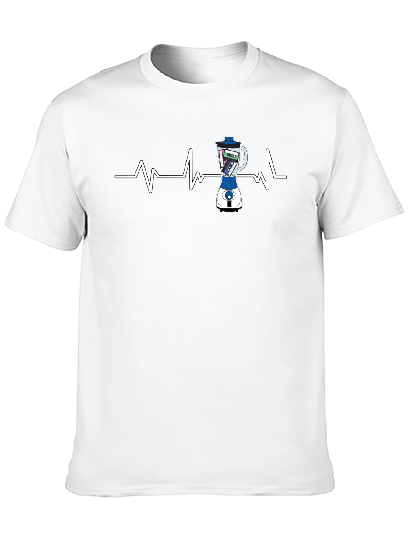 Black Music Blender Heartbeat Graphic Tee - Unique Style view 10