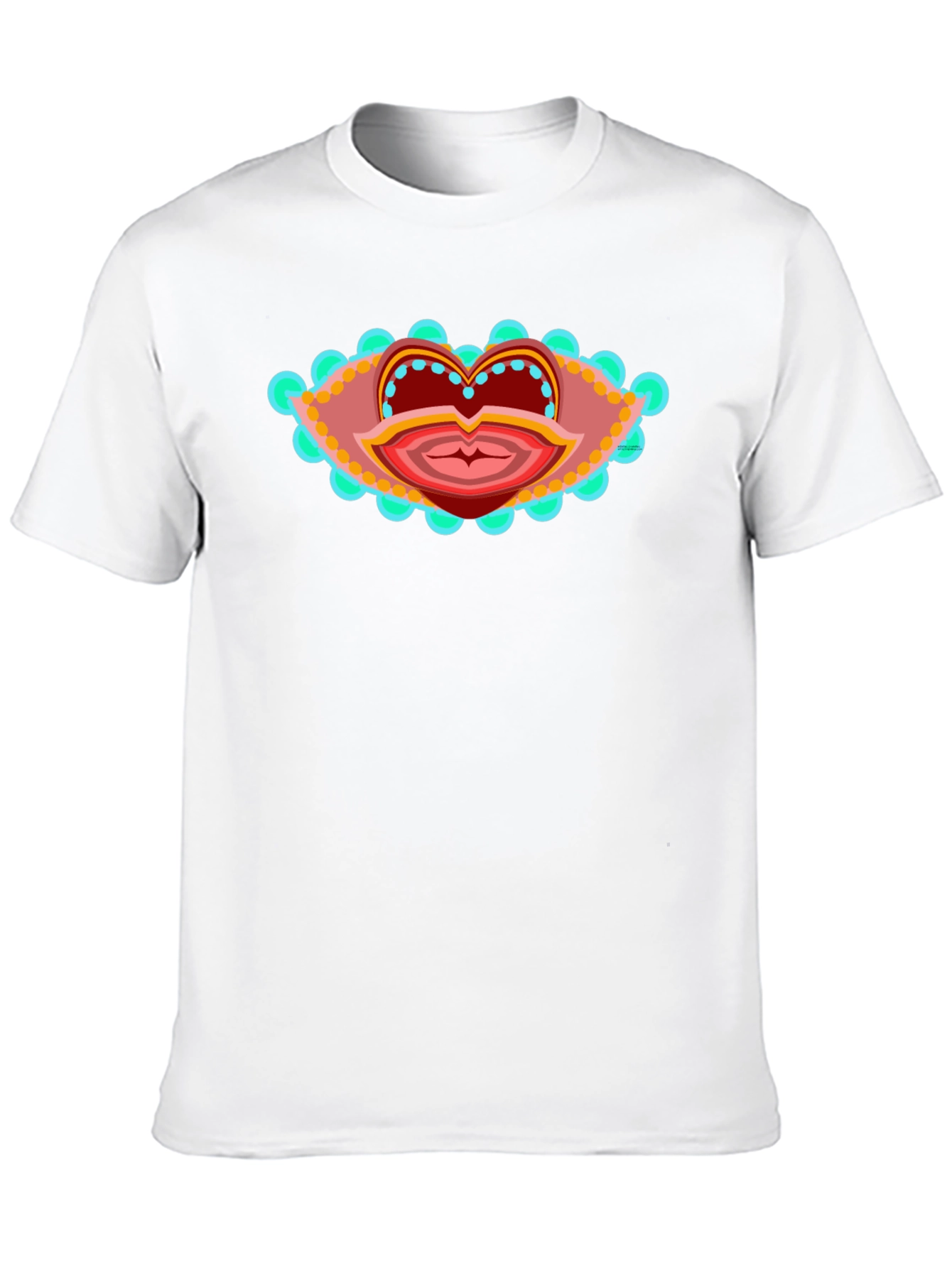 Black Abstract Lip Art T-Shirt - Unique Graphic Tee view 10